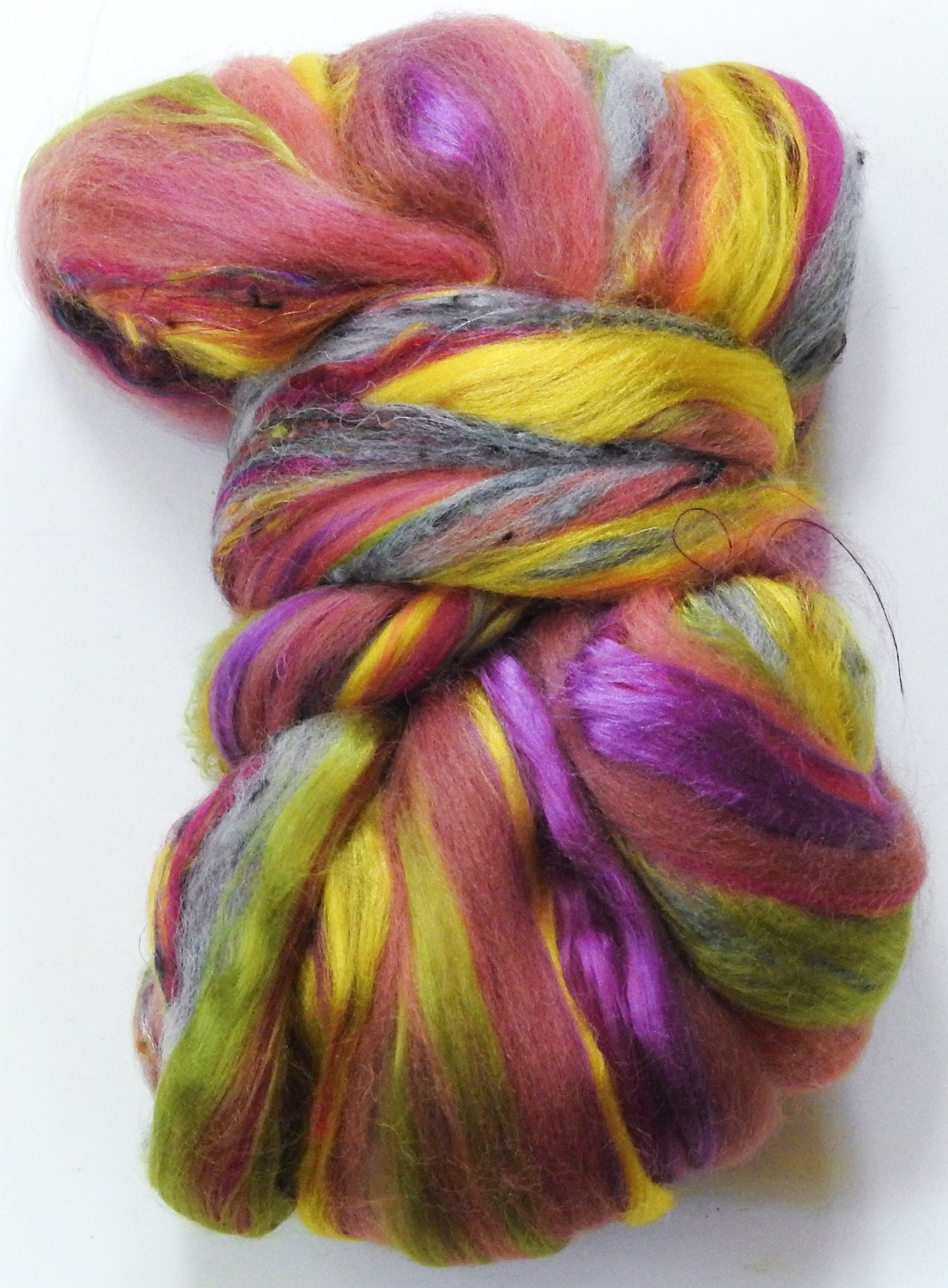 Roseate Emperor Moth - Lepidoptery Blends - Merino/ Mulberry Silk/ Sari Silk/ Tweed Blend/ Bamboo (40/25/15/10/10)
