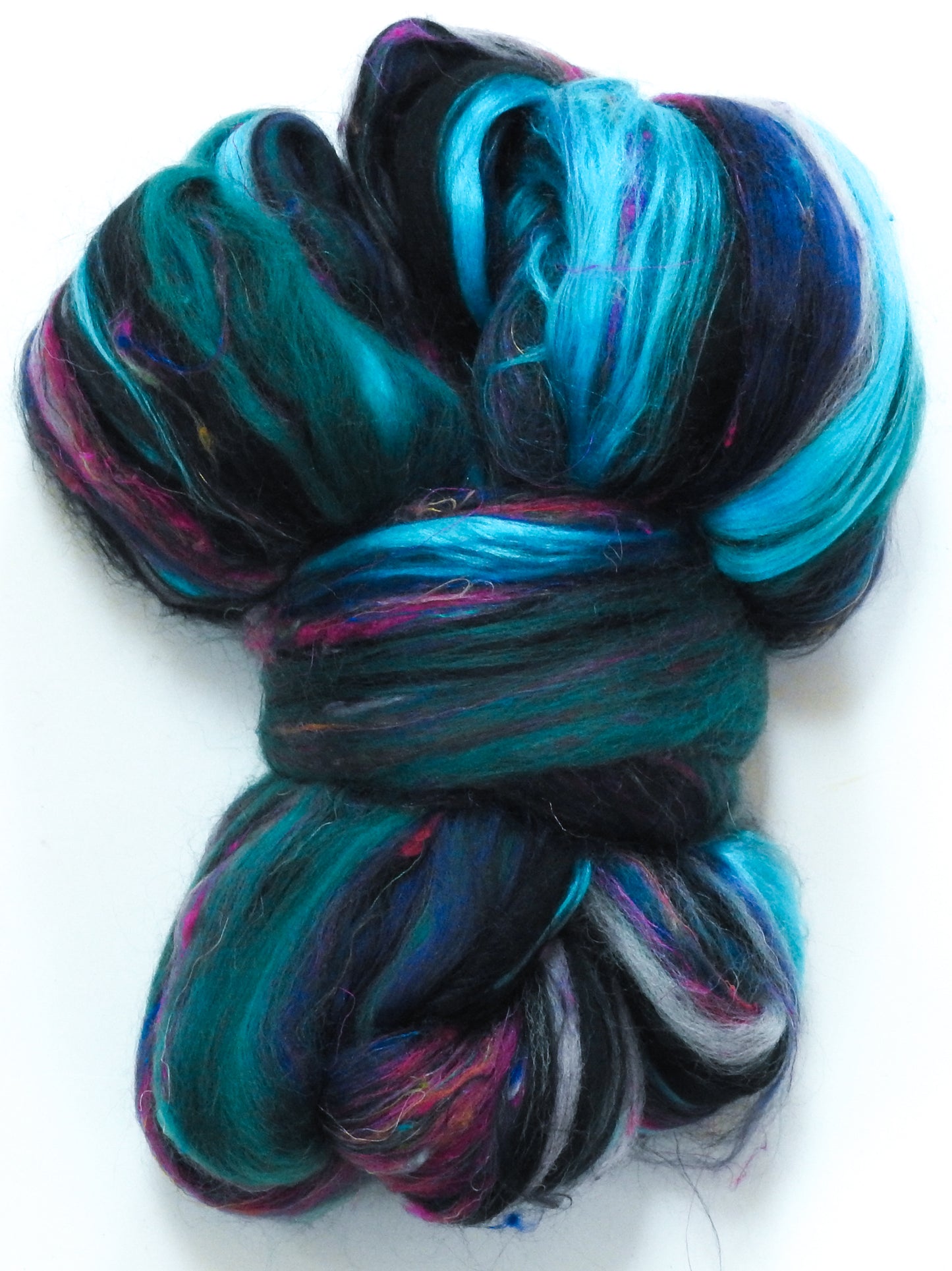 Pink Spotted Cattleheart Butterfly - Lepidoptery Blends - Merino/ Mulberry Silk/ Sari Silk/ Tweed Blend/ Bamboo (40/25/15/10/10)