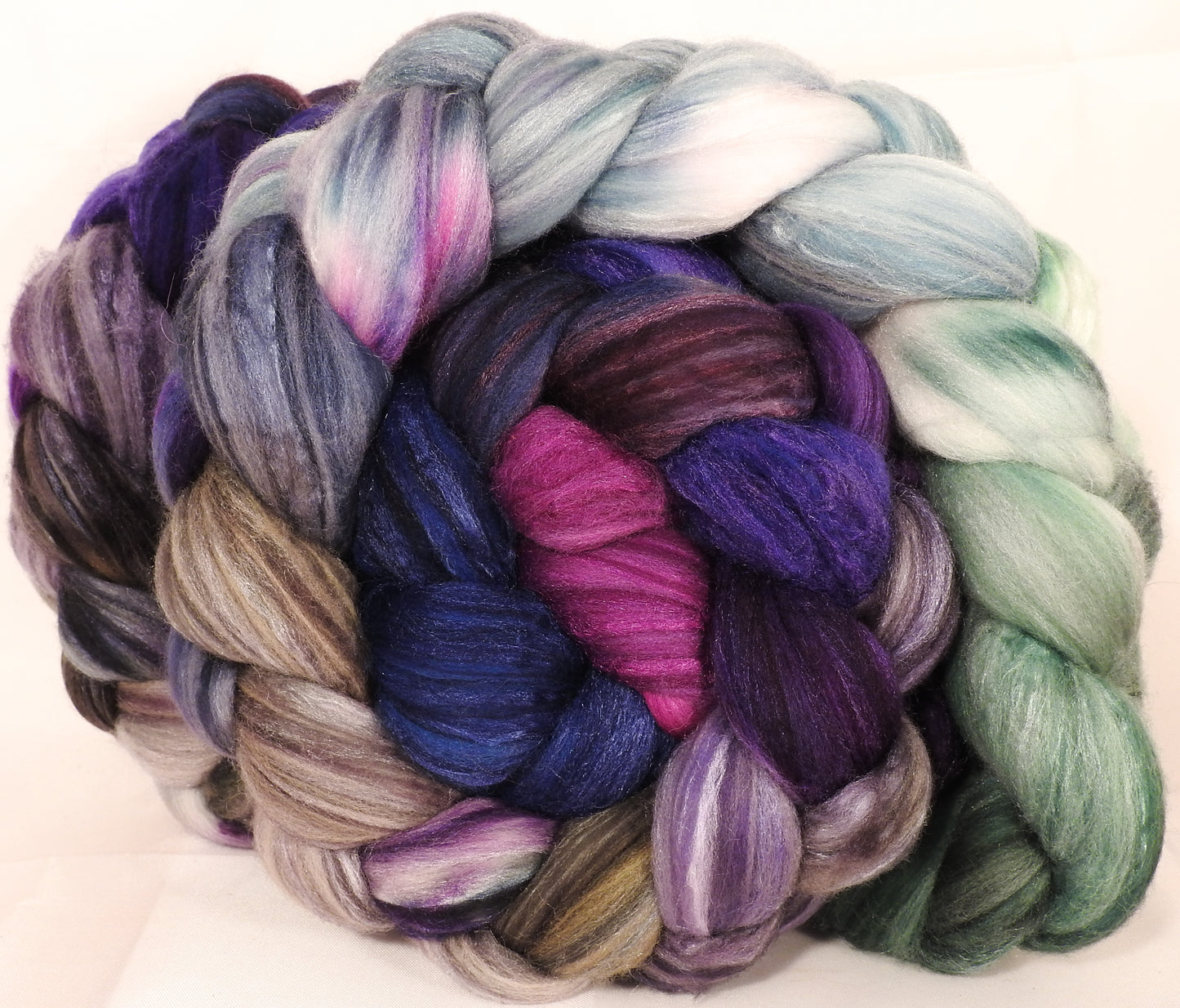 Batt in a Braid #35 - Earl Grey - (5.6 oz.)Sw Merino (18.5 mic) /Merino (18.5 mic) / Tussah Silk (40/40/20) - Inglenook Fibers