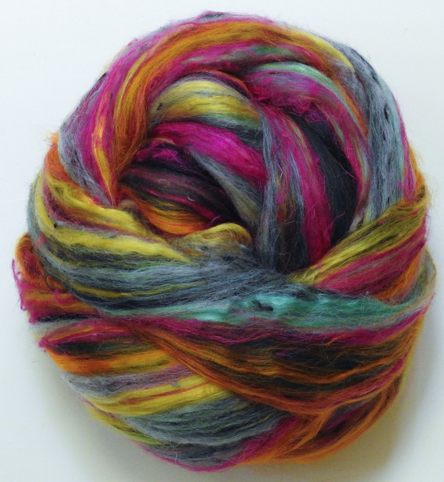 Sunset Madagascar Butterfly - Lepidoptery Blends - Merino/ Mulberry Silk/ Sari Silk/ Tweed Blend/ Bamboo (40/25/15/10/10)