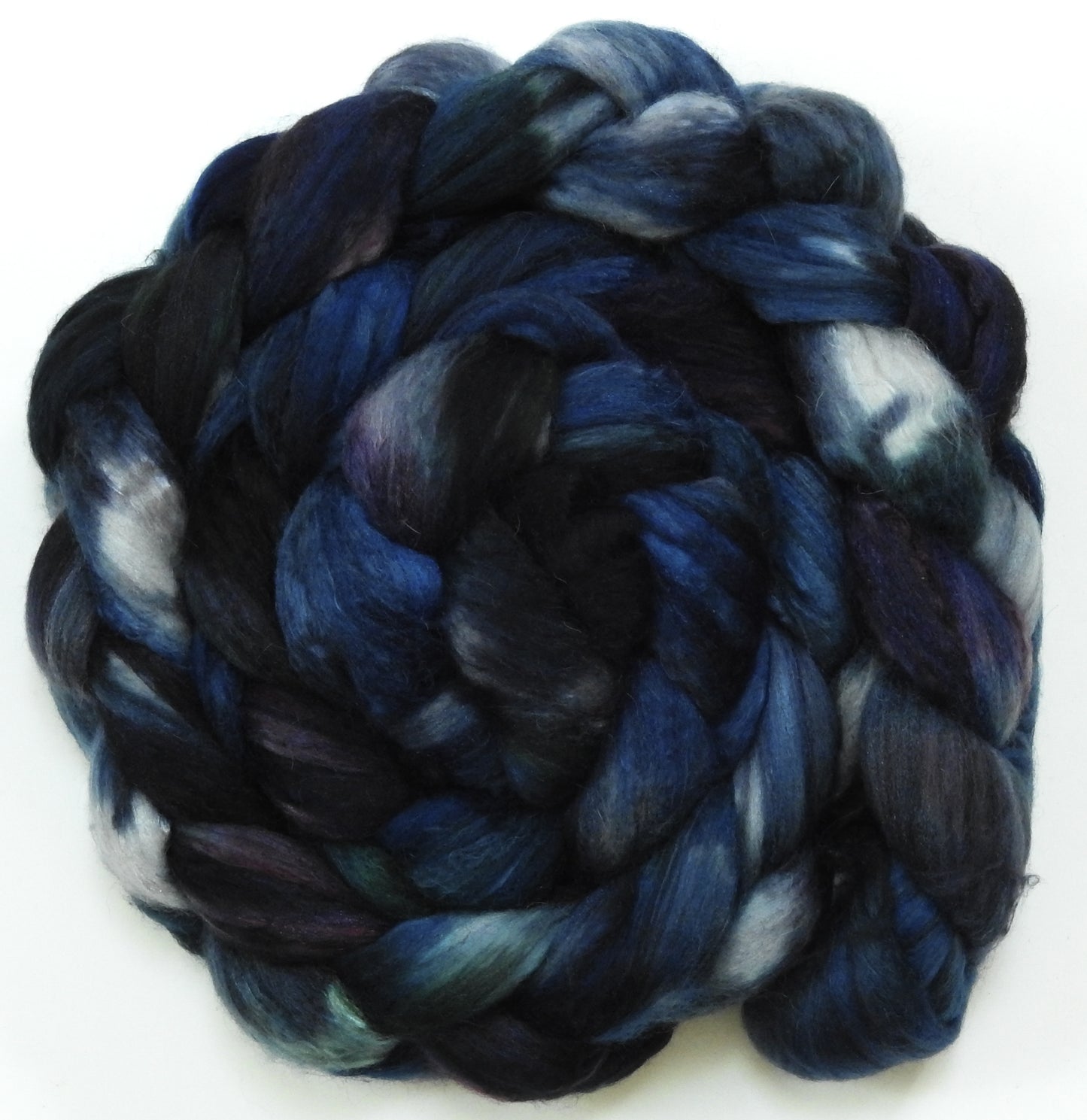 Stave Church -(5.8 oz.) Batt in a Braid #5- Merino/ Camel/ silk/ faux cashmere/ firestar (25/25/25/12/12)