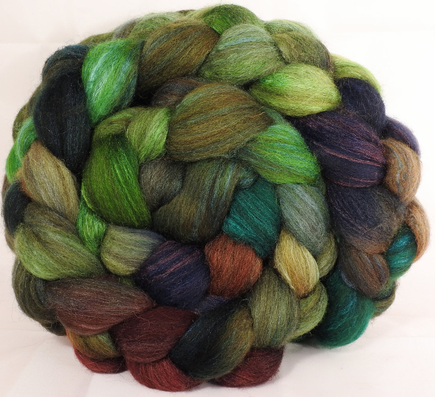 Mixed UK Bfl/ Tussah Silk (75/25) - Mossy - (5.2 oz.) - Inglenook Fibers