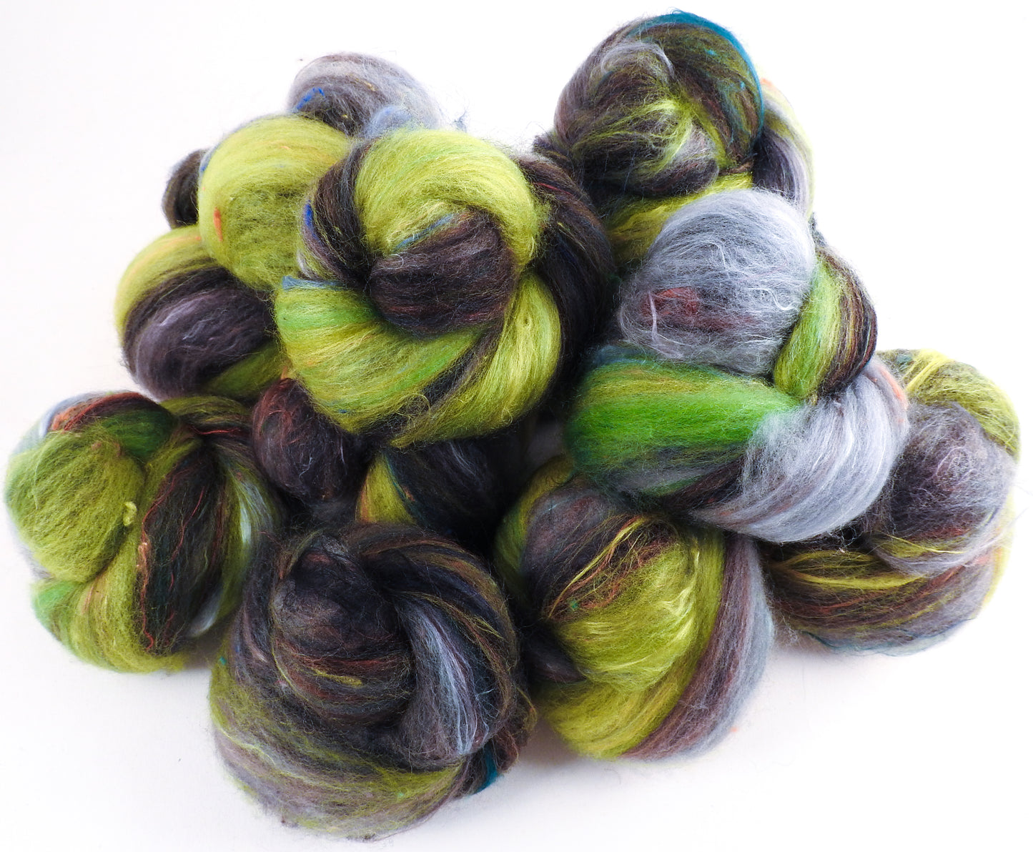 Non-sparkle Sticklebatts- Norway Maple (4 oz) - 35% Cormo-Jacob x Fleece; merino, silk, bamboo, silk noil