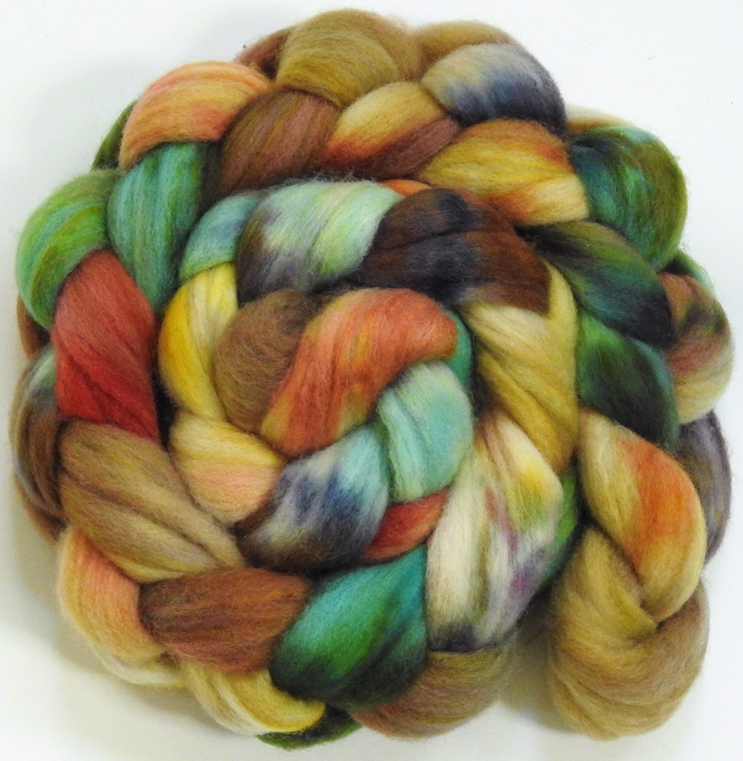 Pistachio -(5.4 oz.) Batt in a Braid #60- Southdown/ Bfl/ Bio-nylon (50/25/25)