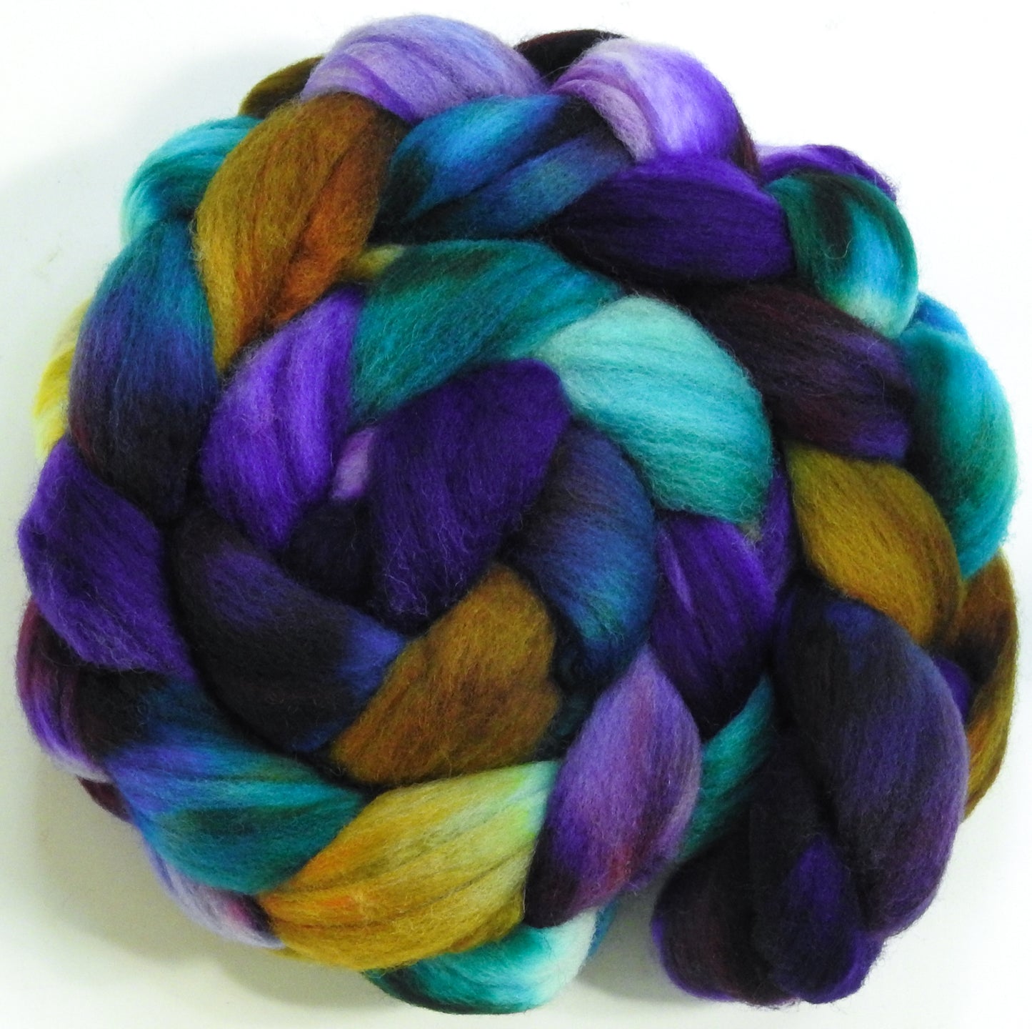 Mary Mary Quite Contrary -(5.3 oz.) Batt in a Braid #60- Southdown/ Bfl/ Bio-nylon (50/25/25)