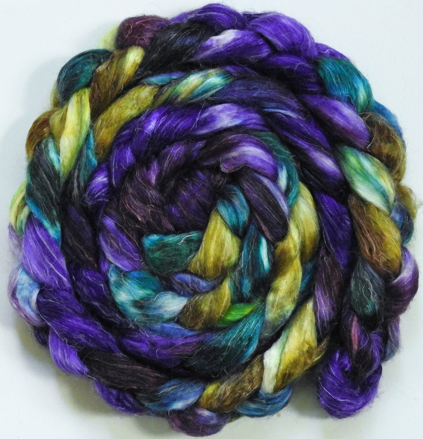 Mary Mary Quite Contrary-(5.4 oz.)Tussah Silk / flax roving -(65/35)