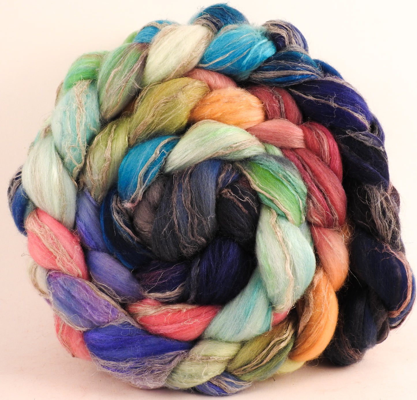 Merino/ Tussah Silk/ Natural Flax (50/25/25) -Sea Chariot- (5.6 oz.)
