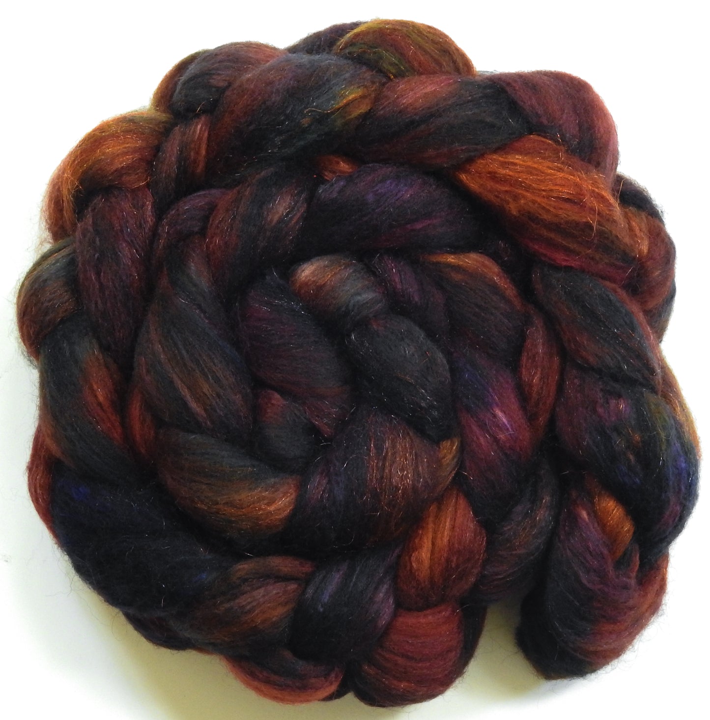 Jasper - Batt in a Braid #7 - Polwarth/ Manx / Mulberry silk/ Firestar (30/30/30/10)