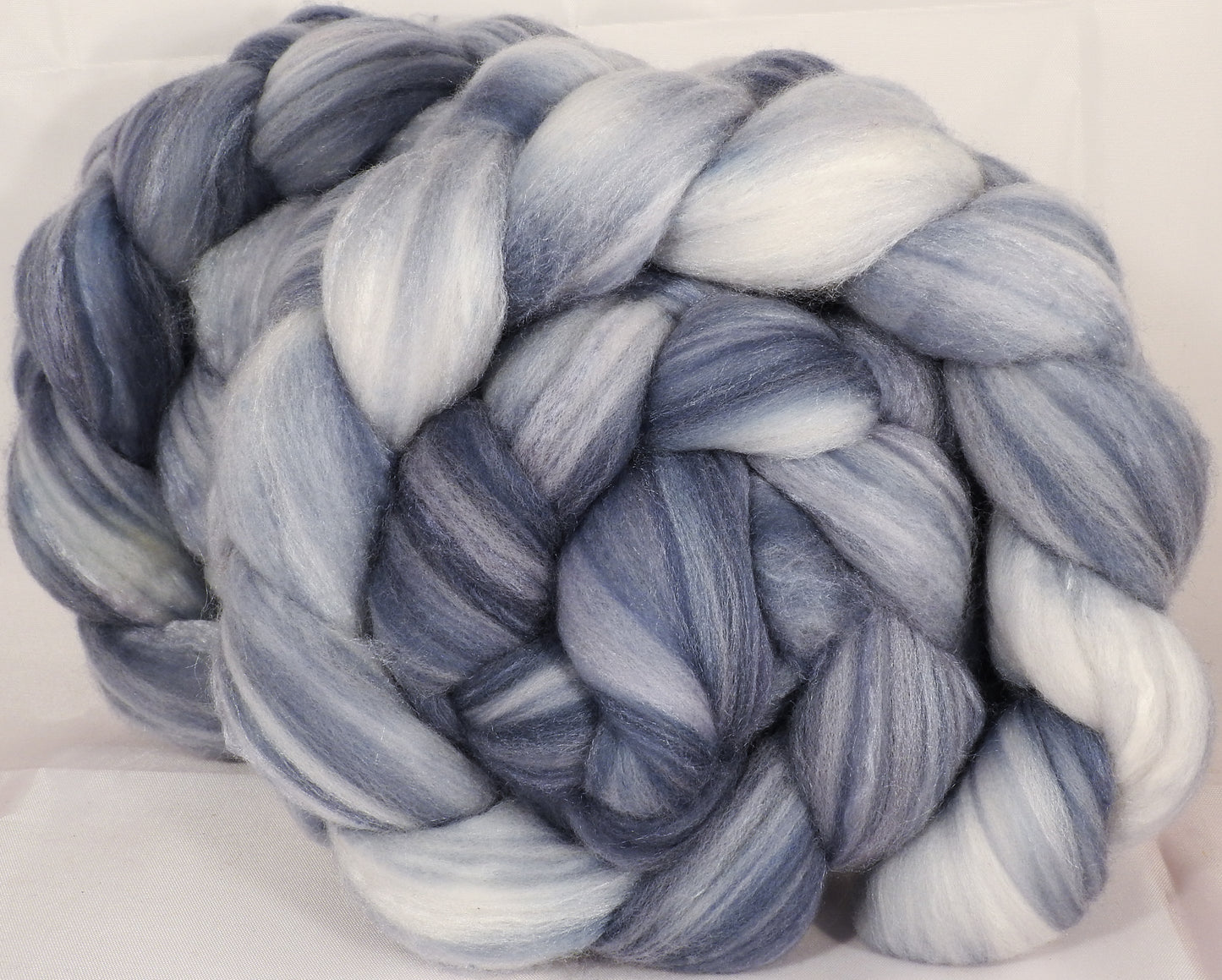 Batt in a Braid #35 - Mithril - (4.5 oz.) Sw Merino (18.5 mic) /Merino (18.5 mic) / Tussah Silk (40/40/20) - Inglenook Fibers