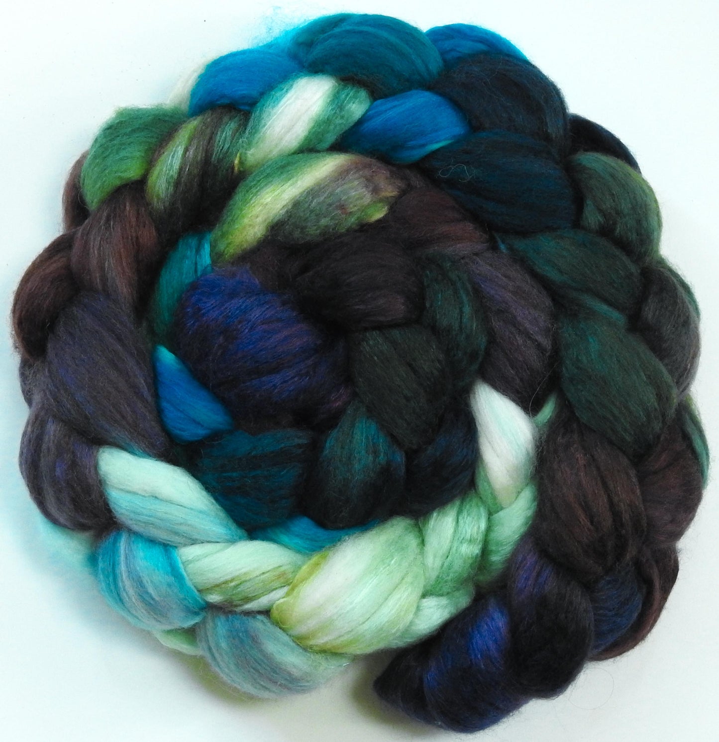 Selkie- Batt in a Braid #54- Bleached YAK/Polwarth / Mulberry Silk (40/40/20)
