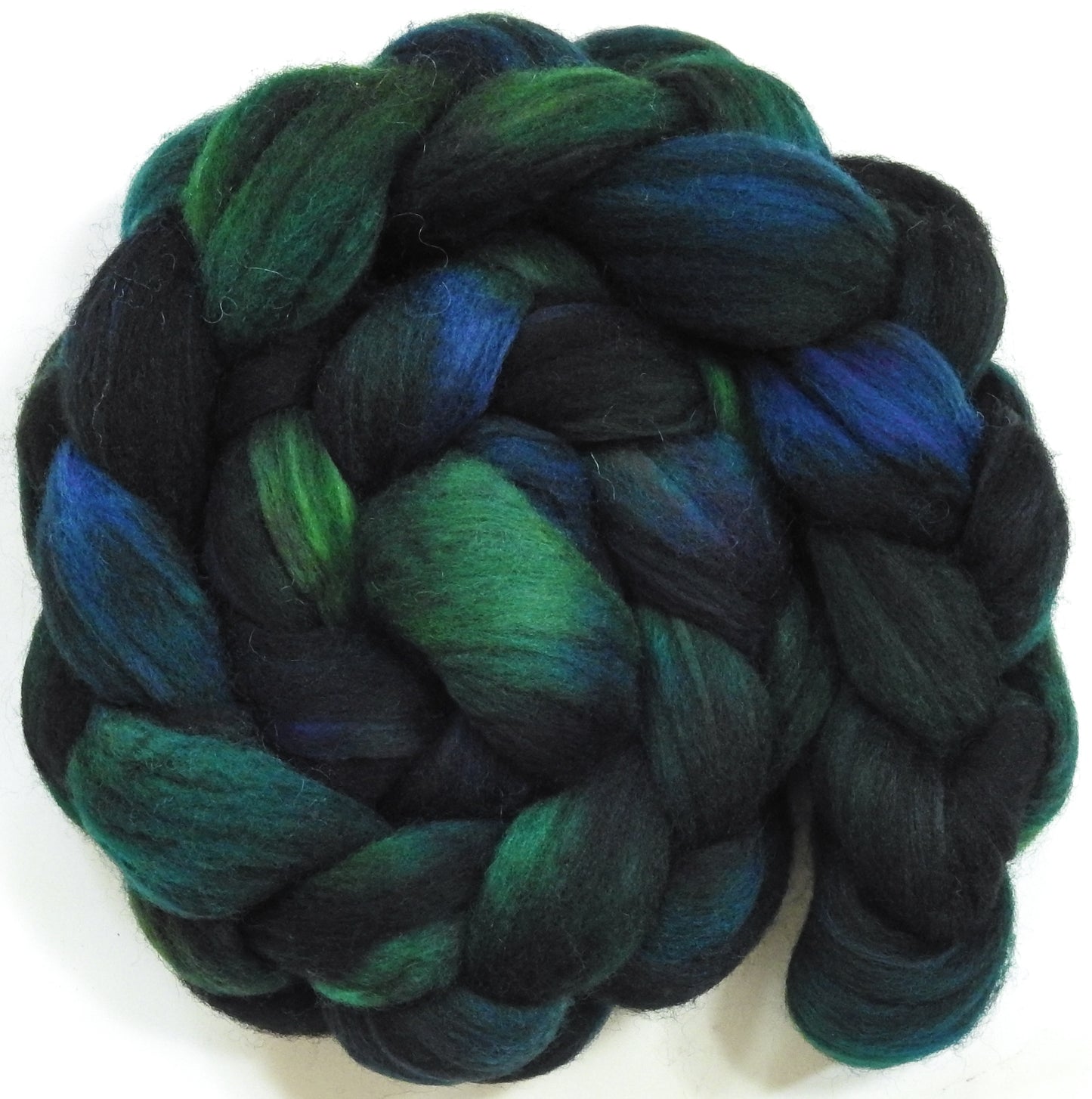 Mariana Trench-(5.3 oz.) Batt in a Braid #60- Southdown/ Bfl/ Bio-nylon (50/25/25)