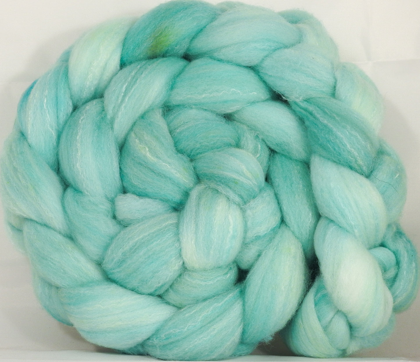 Hand dyed top for spinning - Celadon - (5.3 oz.) Targhee/silk/ bamboo ( 80/10/10) - Inglenook Fibers