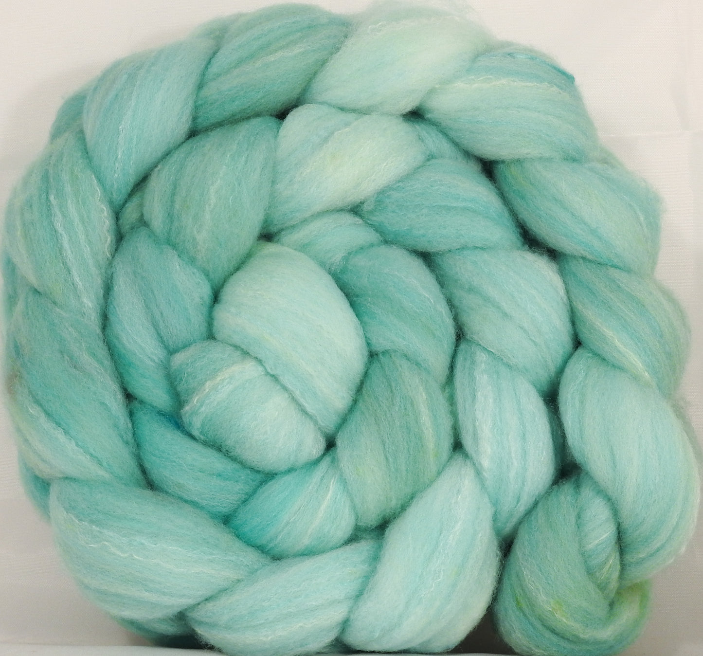 Hand dyed top for spinning - Celadon - (5.3 oz.) Targhee/silk/ bamboo ( 80/10/10) - Inglenook Fibers