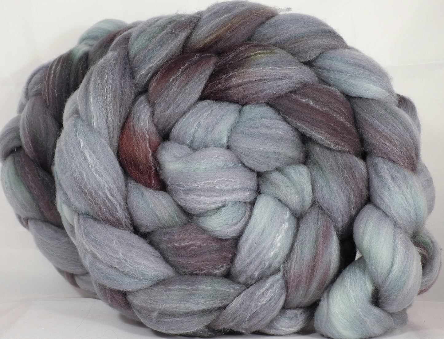 Hand dyed top for spinning - Elven Cloak - (5.4 oz.) Targhee/silk/ bamboo ( 80/10/10) - Inglenook Fibers