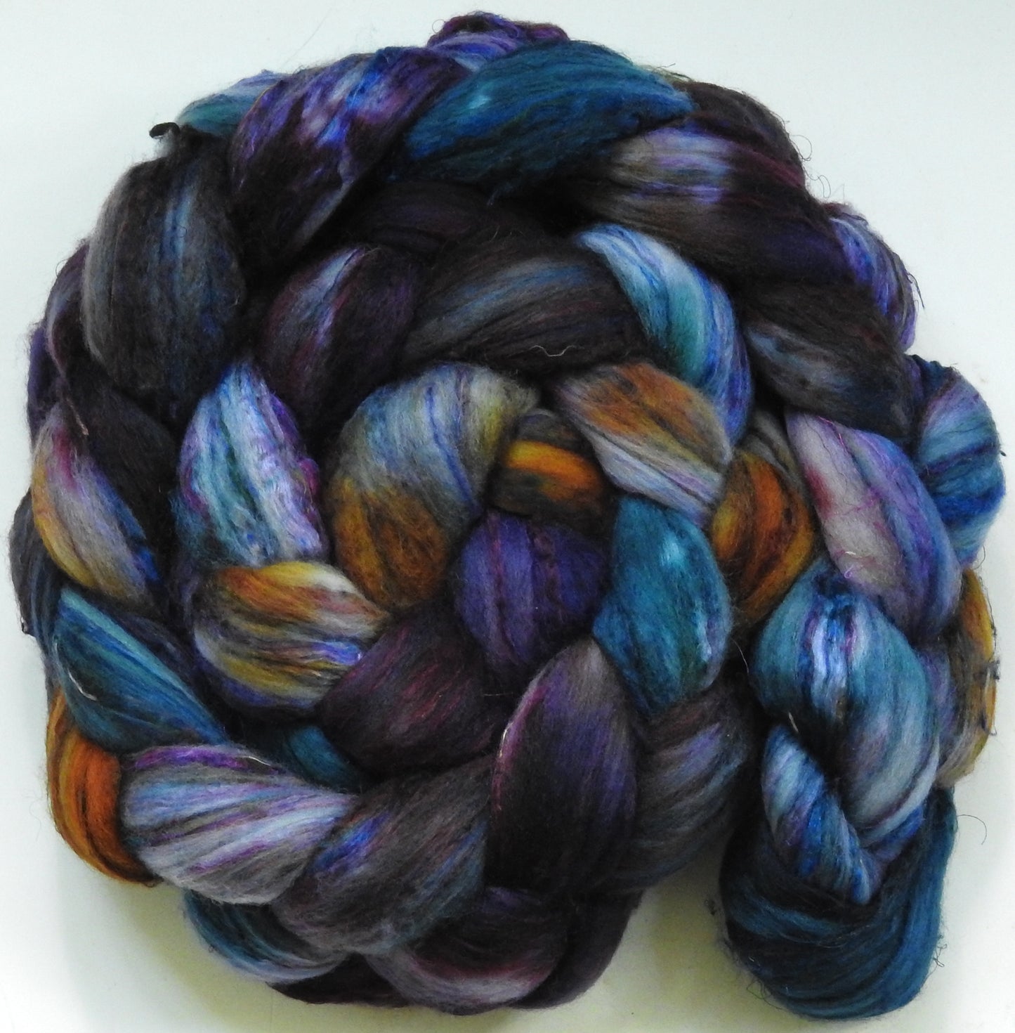 Magic Flute (5.6 oz)-Batt in a Braid #39 - Merino/ Mulberry Silk / Sari Silk (50/25/25)