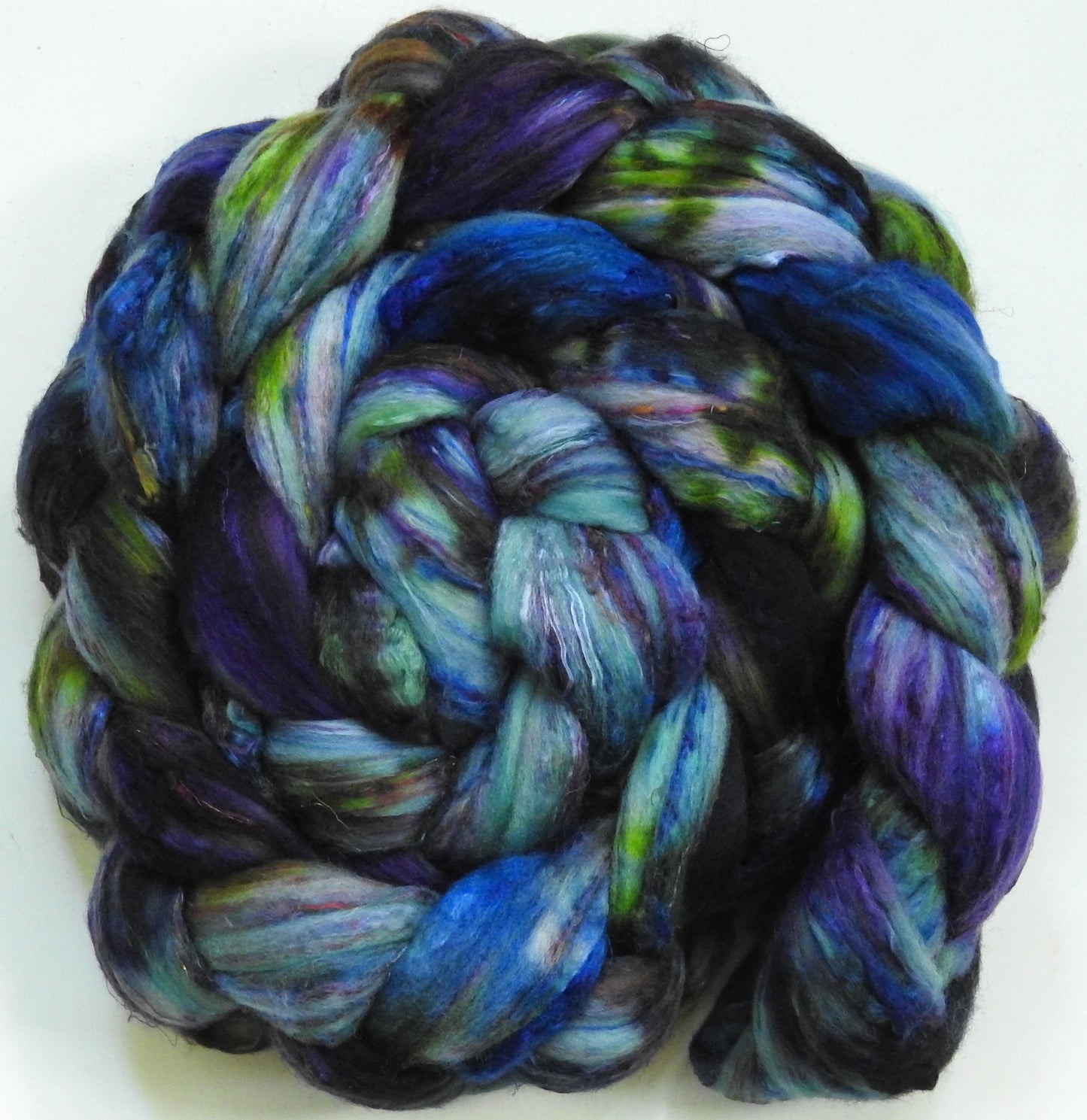 Undine (5.6 oz)-Batt in a Braid #39 - Merino/ Mulberry Silk / Sari Silk (50/25/25)