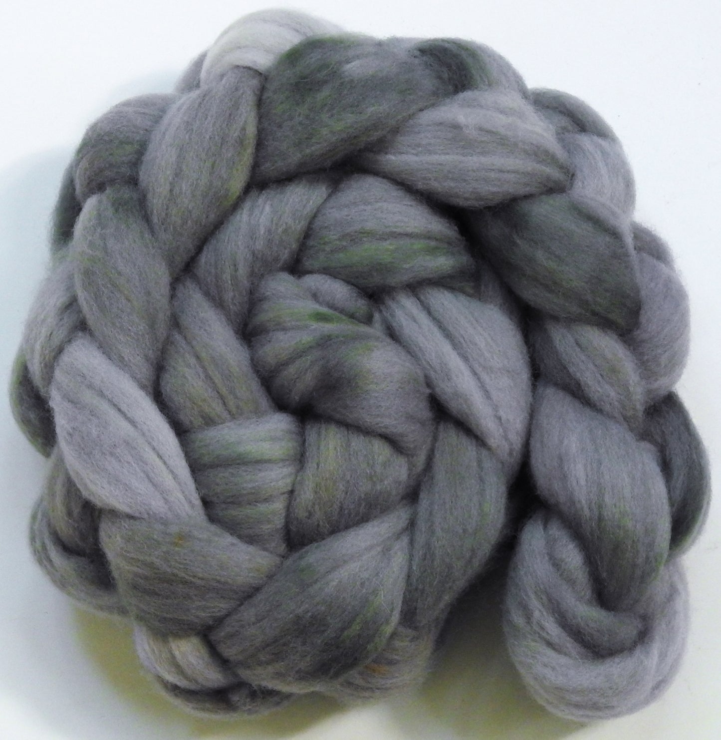Silver Spoon-(5.3 oz.) Batt in a Braid #60- Southdown/ Bfl/ Bio-nylon (50/25/25)
