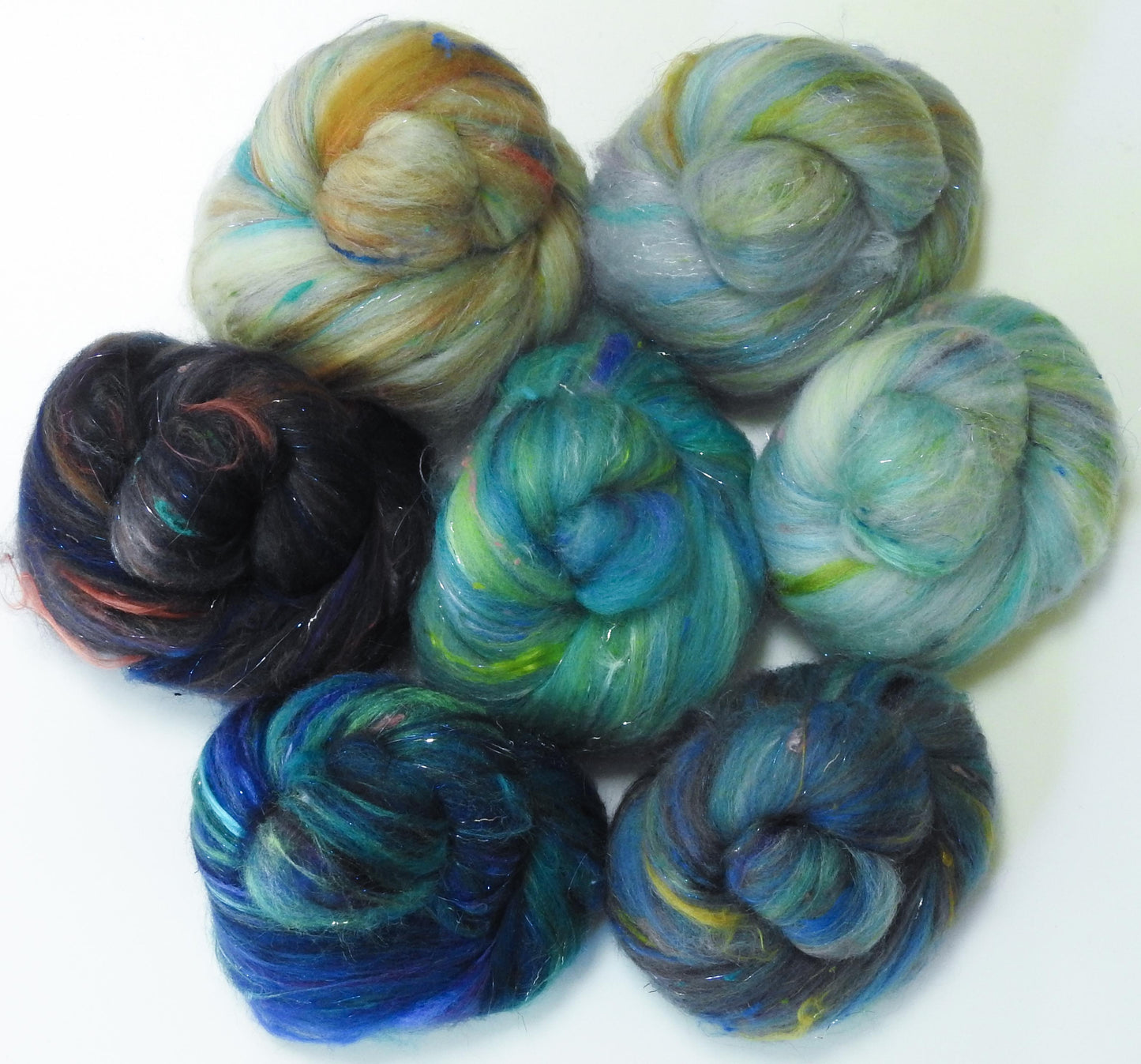 Sparkle Sticklebatts - The Needle's Eye (5.3 oz) - 30% Cormo Fleece; merino, polwarth, silk, bamboo, silk noil, ANGELINA