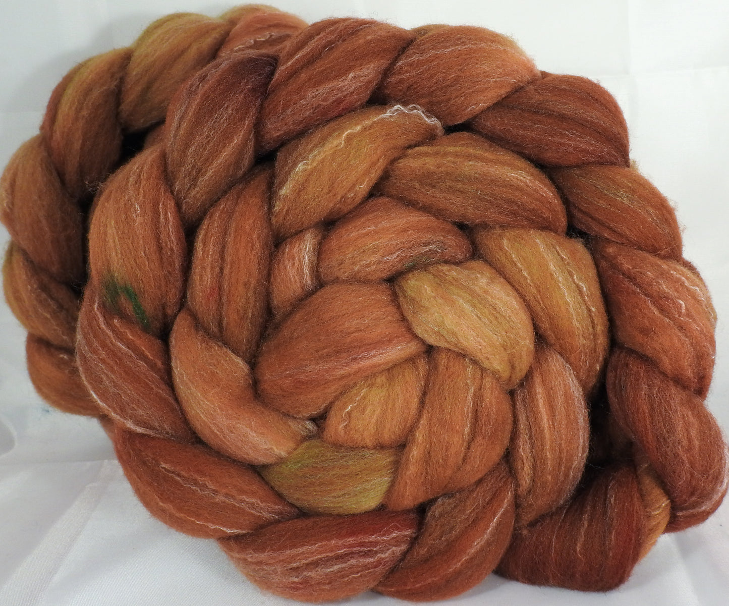 Hand dyed top for spinning - Tortoiseshell - (5.3 oz.) Targhee/silk/ bamboo ( 80/10/10) - Inglenook Fibers