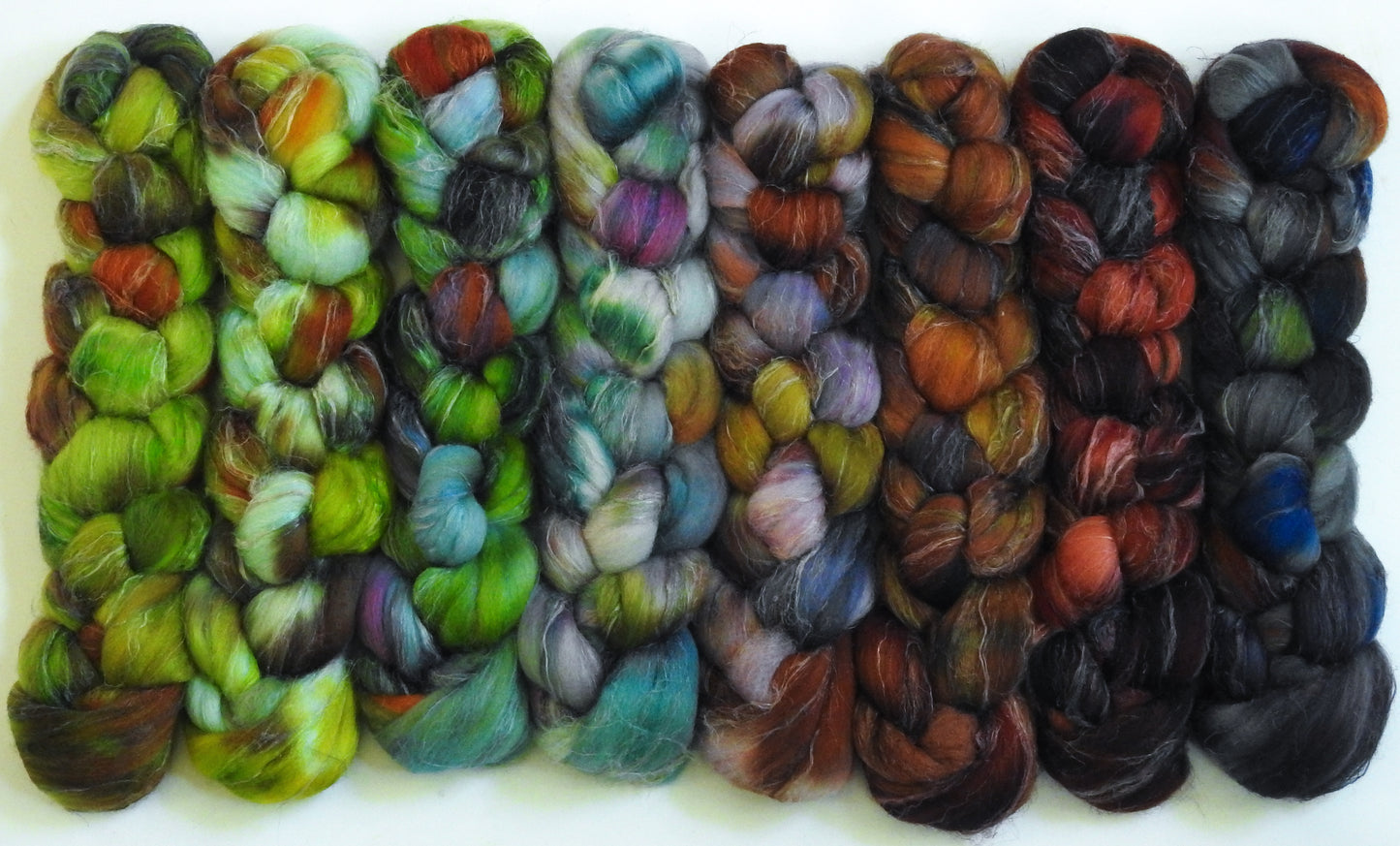 Fungus Among Us- Gradient Braid Set-(11.9 oz)- Fusion Series - Merino/Tussah/Flax (50/25/25)