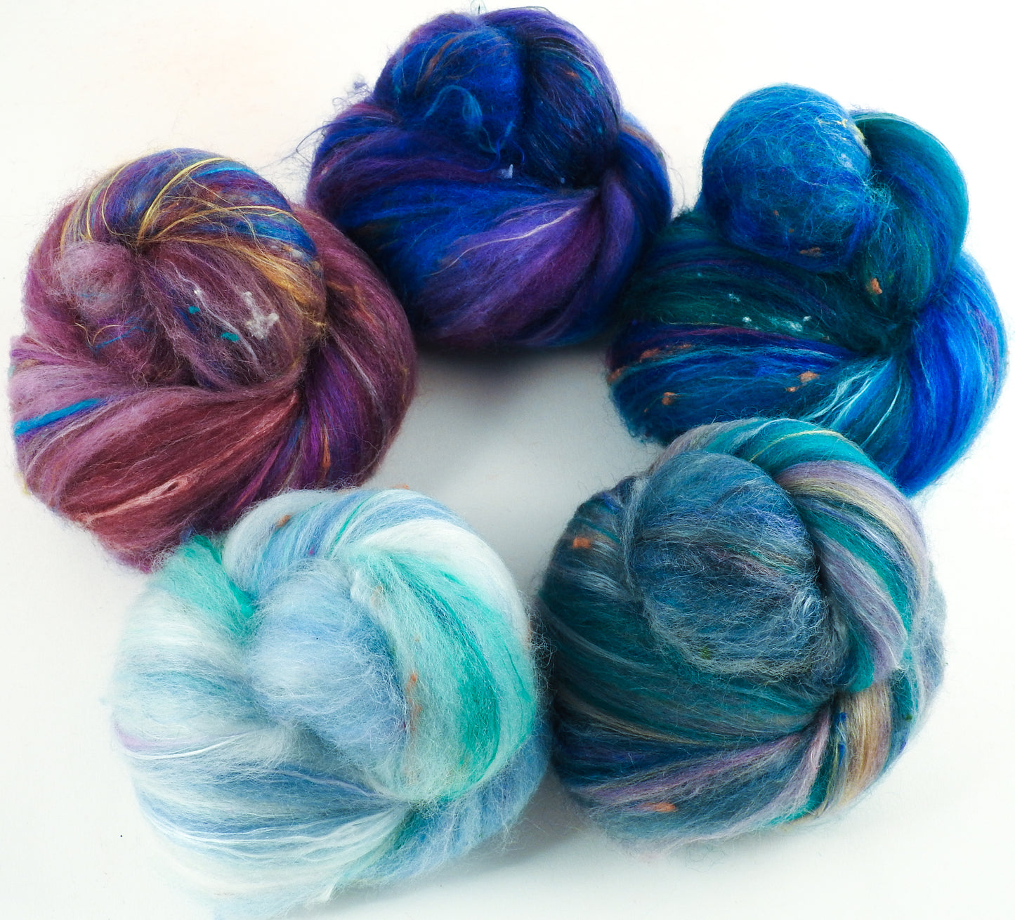 DT Non-Sparkle (4 oz) - 30% Corriedale fleece, merino, polwarth, silk bamboo, silk noil