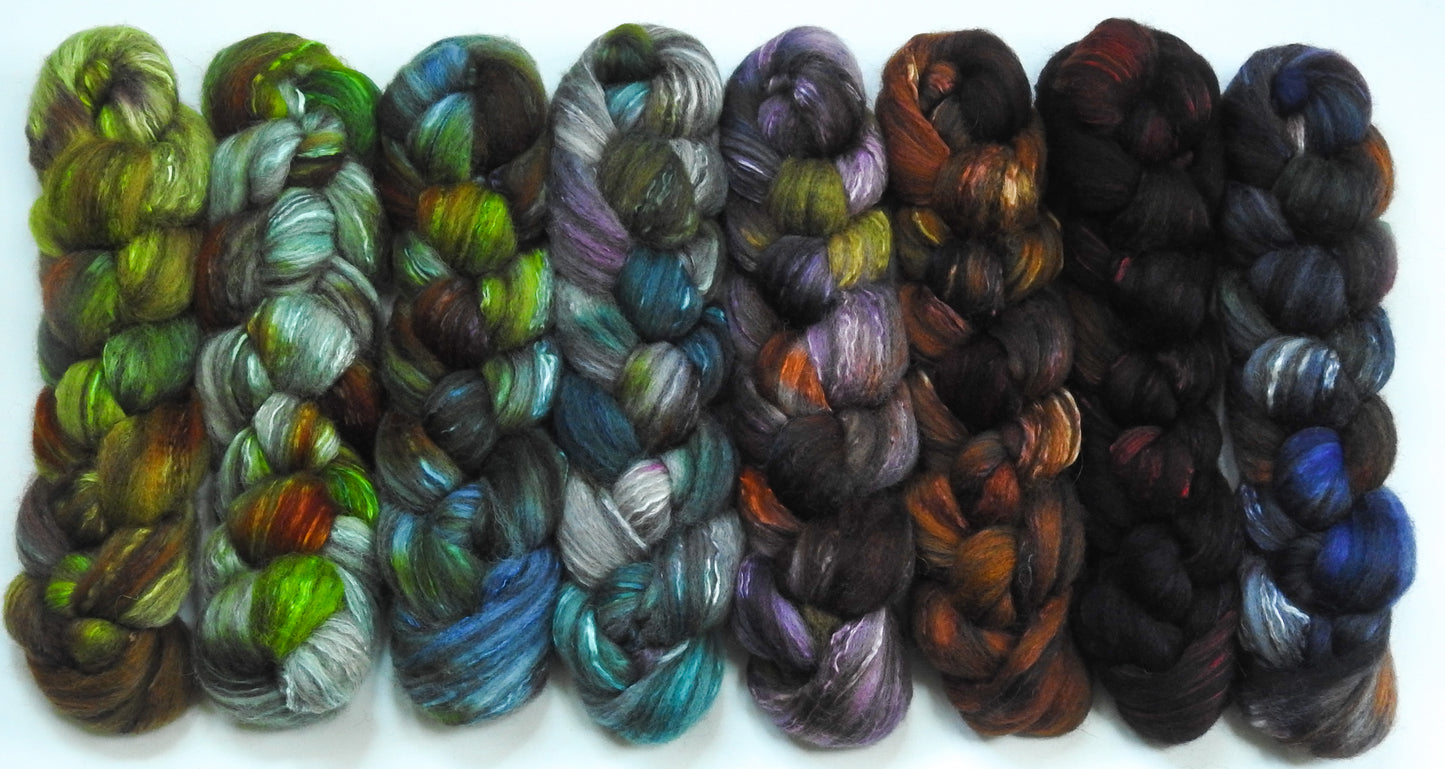 Fungus Among Us- Gradient Braid Set-Fusion Series- (12.2 oz) Humbug Shetland/ Mulberry Silk (75/25)