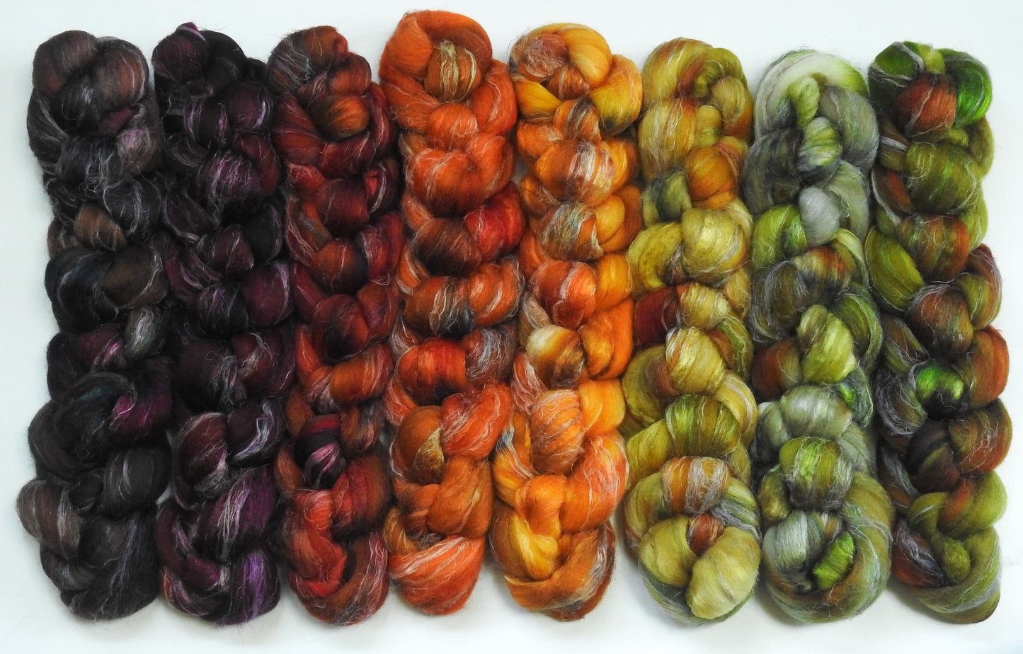 Sing to Me , Autumn- Gradient Braid Set-Fusion Series (12.4 oz)- Merino/Tussah/Flax (50/25/25)