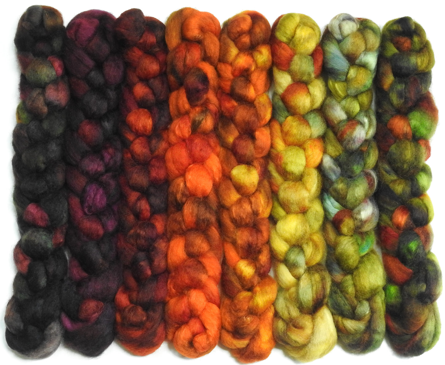 Sing to me, Autumn- Gradient Braid Set - Fusion Series- (12.9 oz.) Blue Faced Leicester/ Kid Mohair (70/30)