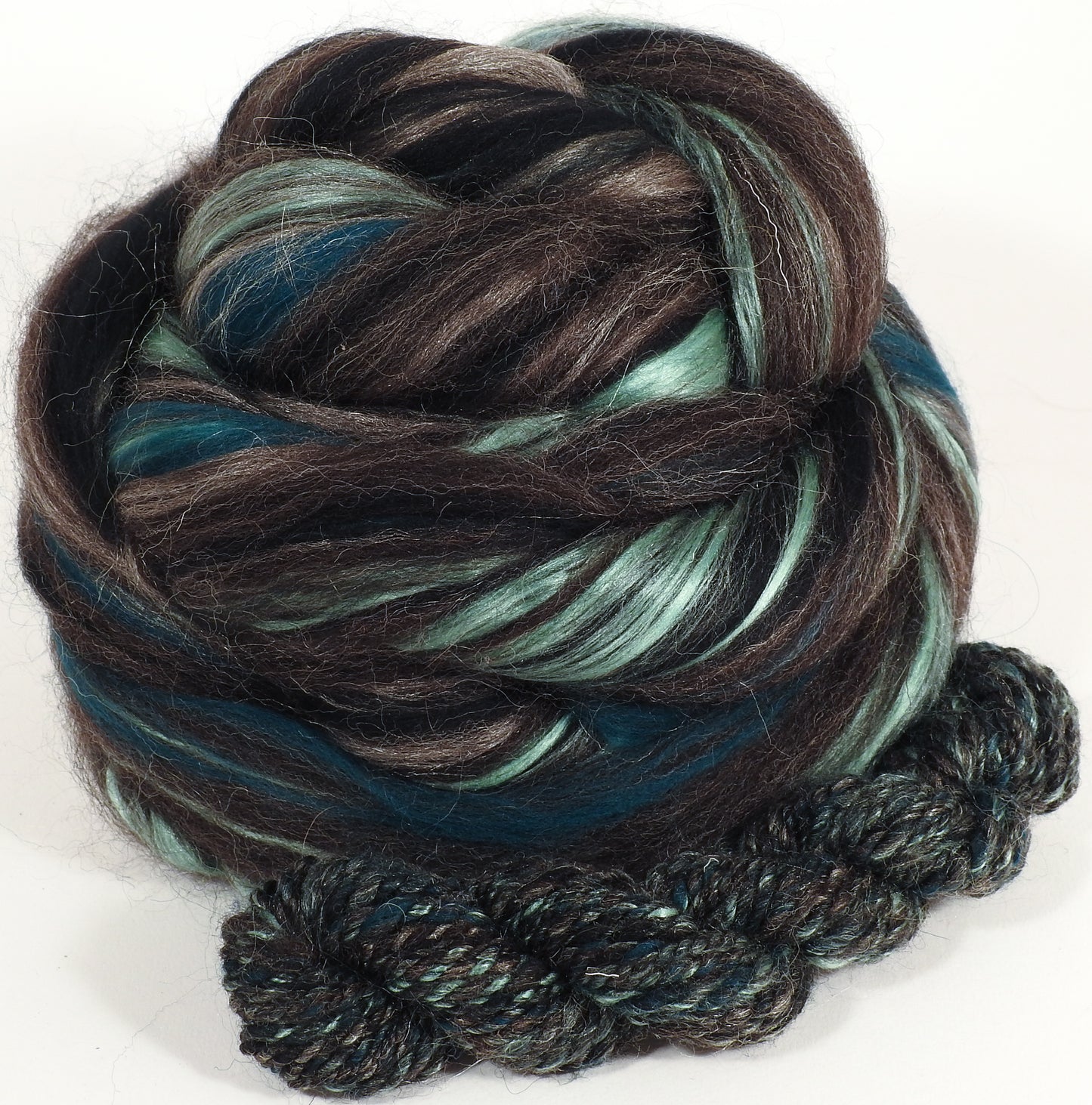 Hematite - Custom Blended Top- Superfine Merino/Black Shetland/Silk(Peduncle and Mulberry) (40/35/25 ) - Inglenook Fibers