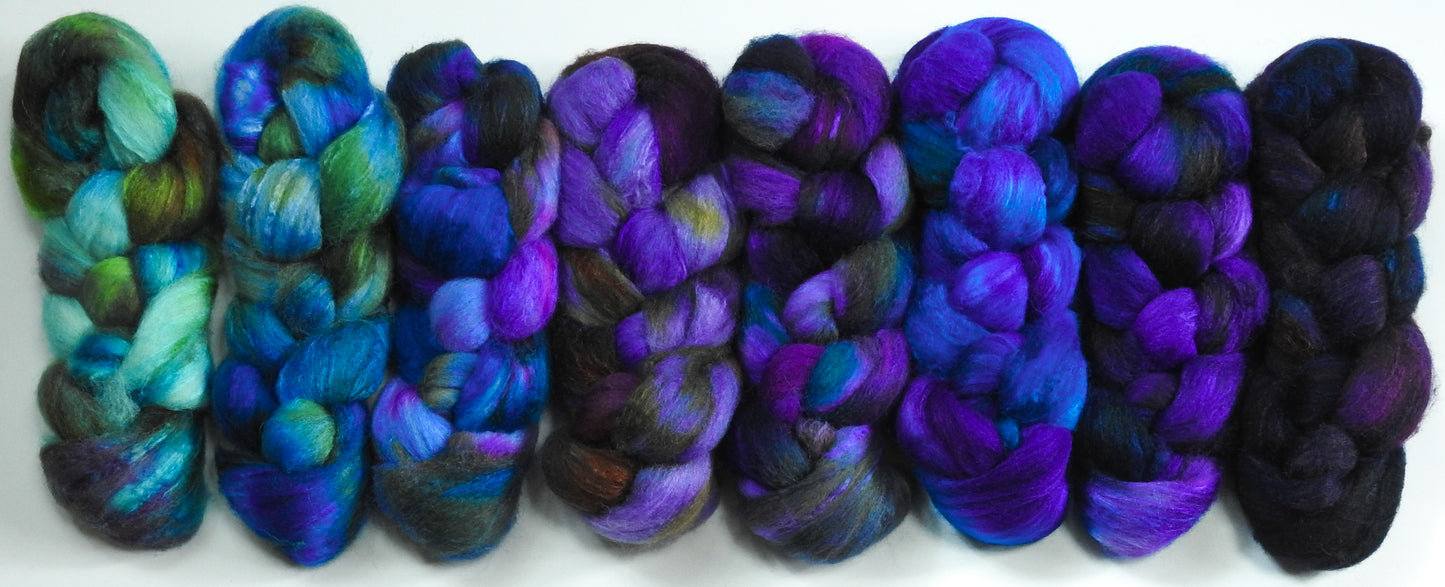 Ode to Hydrangeas - Gradient Braid Set-Fusion Series (11.8 oz)- Fusion Series - British Southdown / Tussah Silk ( 65/35)