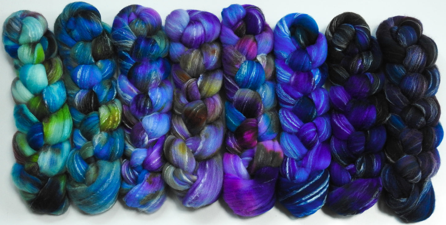 Ode to Hydrangeas - Gradient Braid Set-Fusion Series- Fusion Series-(12.2 oz)Targhee/Bamboo/Silk ( 80/10/10)