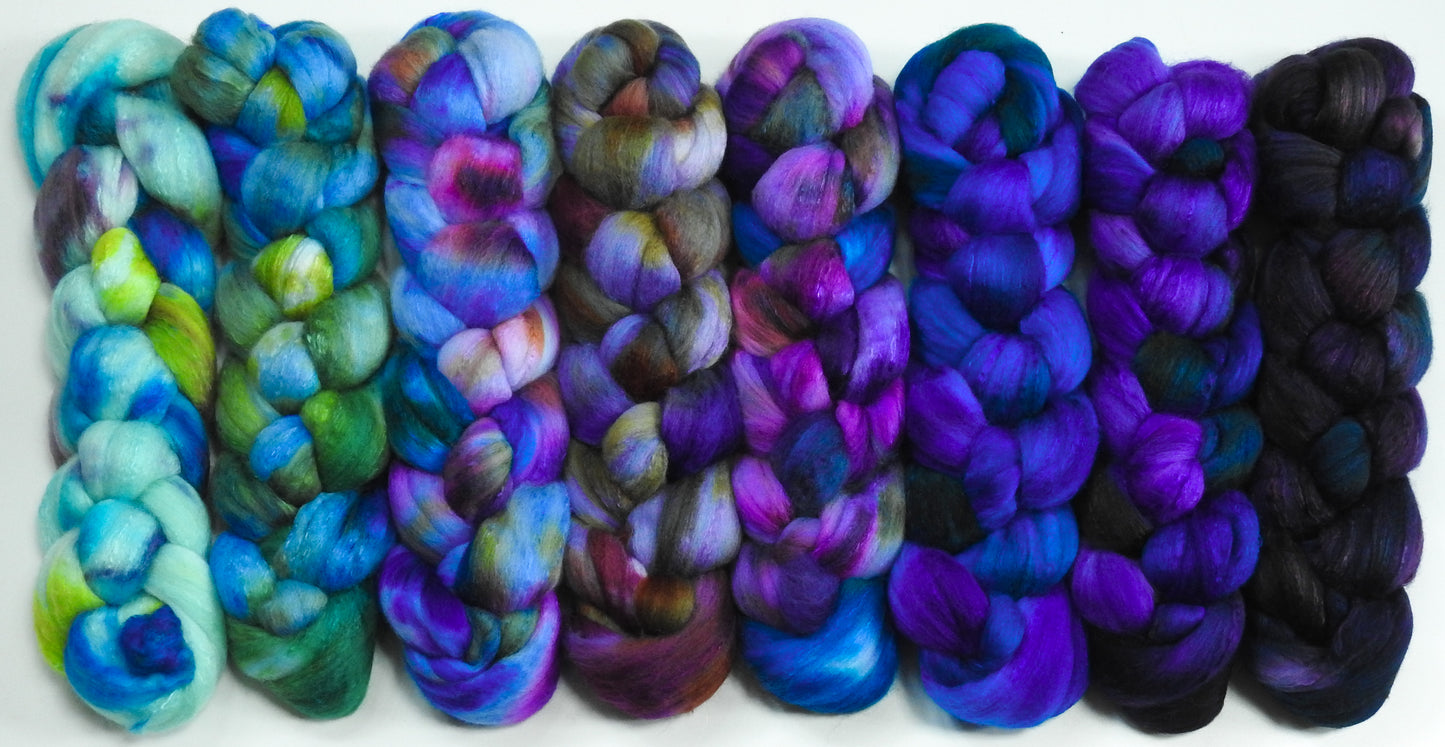 Ode to Hydrangeas Gradient Braid Set - Fusion Series- (12.3 oz.) Organic Polwarth/silk (80/20)