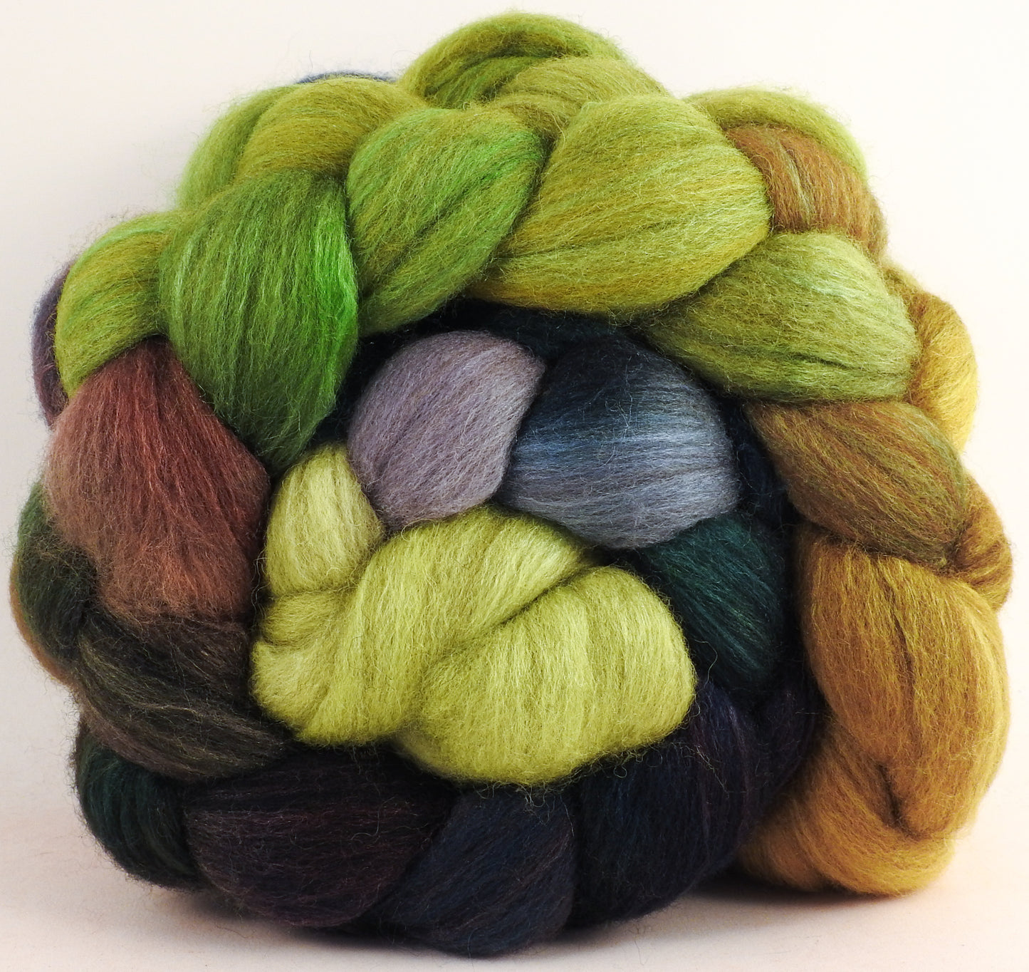Batt in a Braid #27 - Puddleglum-( 5.7 oz. ) Lt. Grey Shetland/ Falkland Merino / tussah silk (50/25/25)