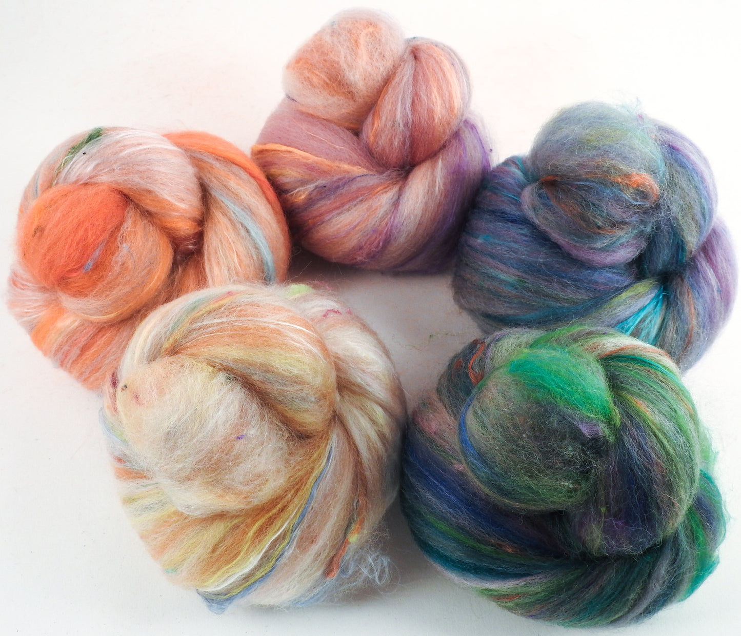 CP Non-sparkle (4 oz) - 30% Romney fleece, merino, polwarth, silk bamboo, silk noil