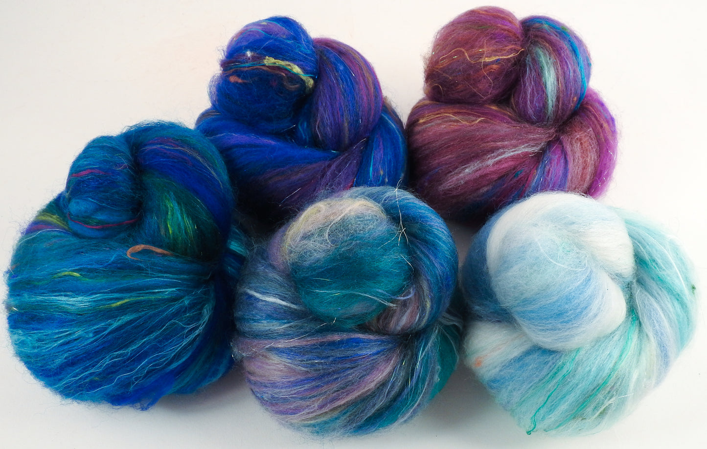 Dawn Treader Sparkle (1.4 oz) - 30% Corriedale fleece, merino, polwarth, silk bamboo, silk noil, angelina