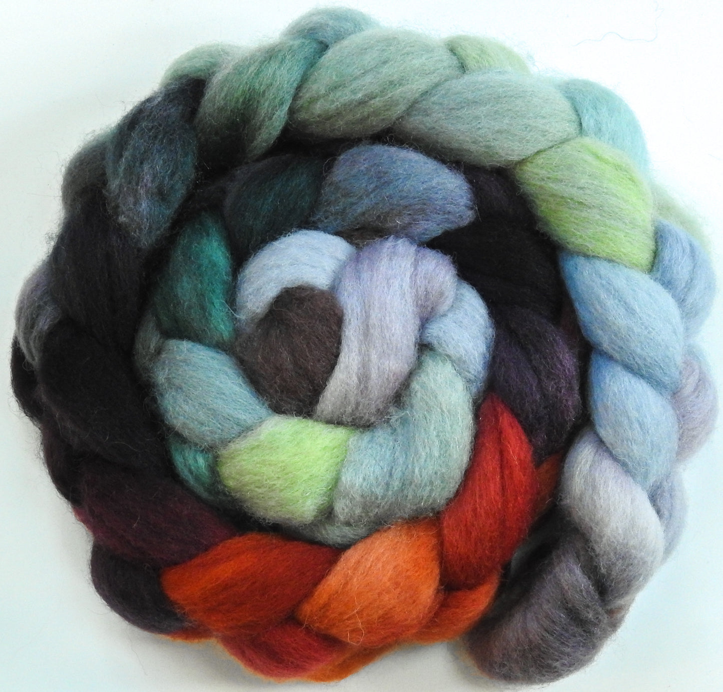 Ruby Throat- Batt in a Braid #43 - Dorset/Cheviot/Kid Mohair (60/20/20)