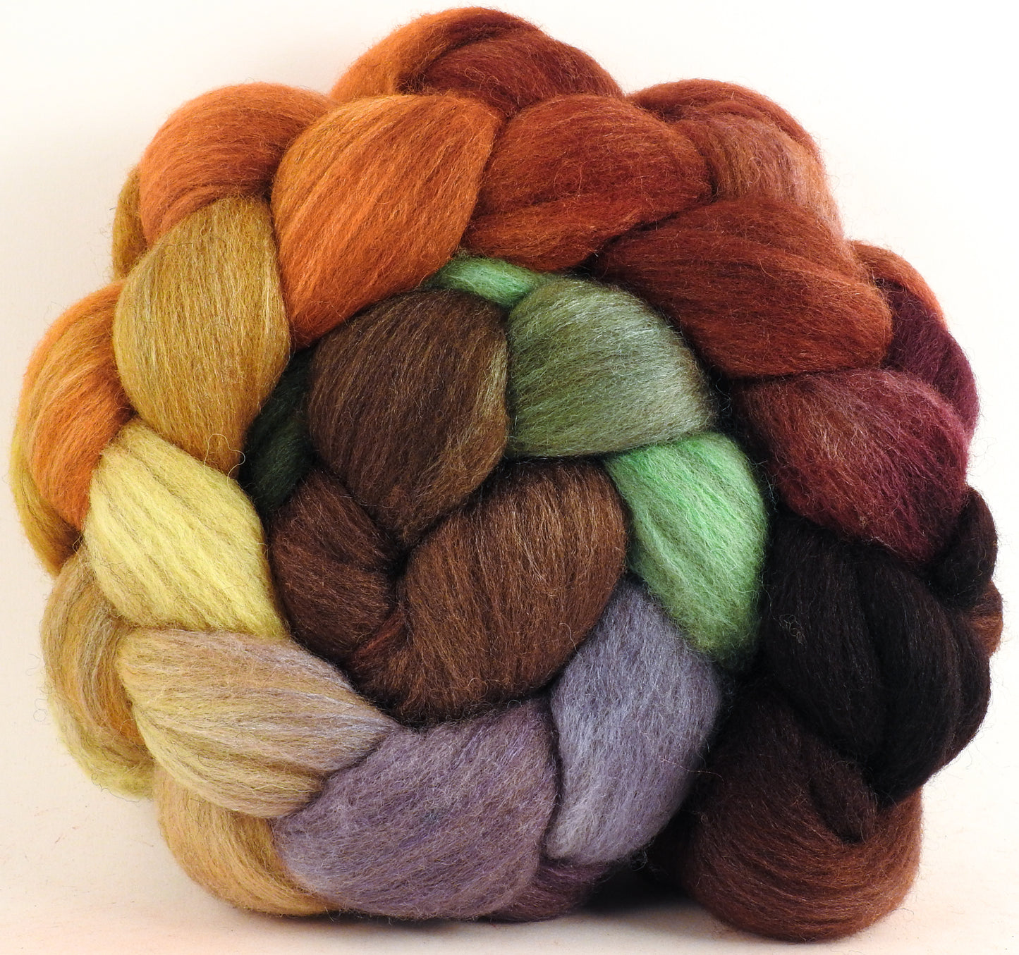 Batt in a Braid #27- Trumpkin -( 5.6 oz) Lt. Grey Shetland/ Falkland Merino / tussah silk (50/25/25)