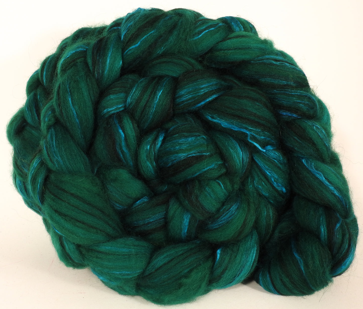 Hand dyed top for spinning - Shamrock- 18.5 mic merino/ camel/ brown alpaca/ mulberry silk/ (40/20/20/20) - Inglenook Fibers