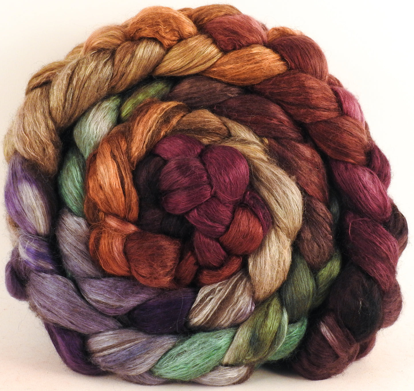 Hand dyed yak/ mulberry silk top -Trumpkin (4.2 oz.) - (50/50)