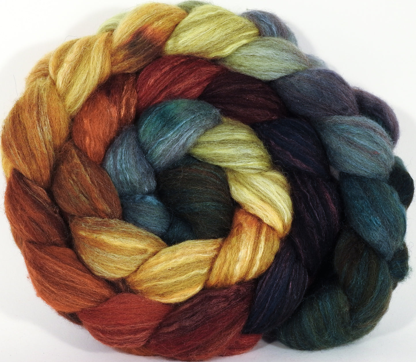 Mixed UK Bfl/ Tussah Silk (75/25) -Gourds - 6.4 oz. - Inglenook Fibers