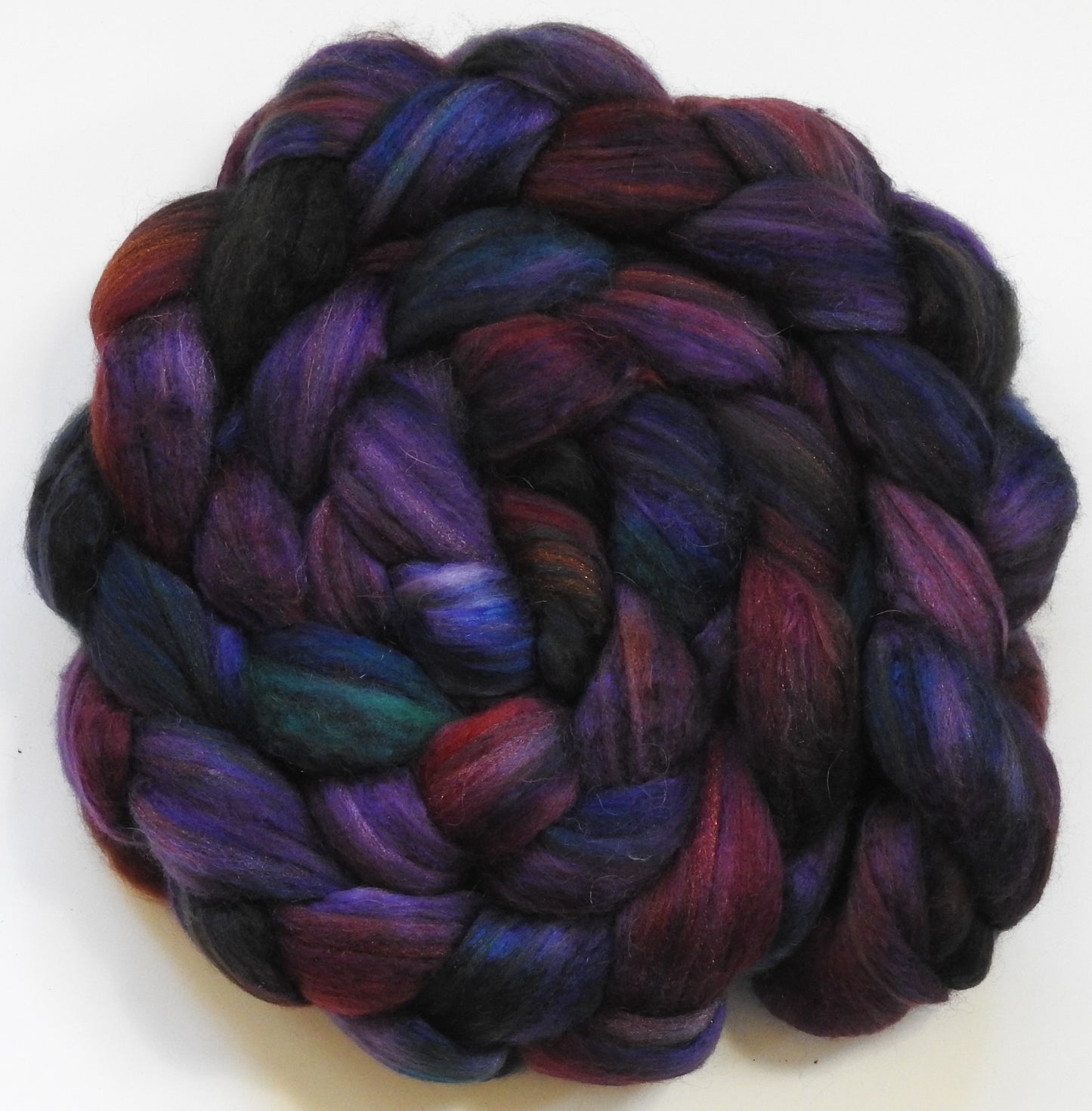 Sherlock (5.6 oz) - Batt in a Braid #5 - Merino/ Camel/ silk/ faux cashmere/ firestar (25/25/25/12/12)