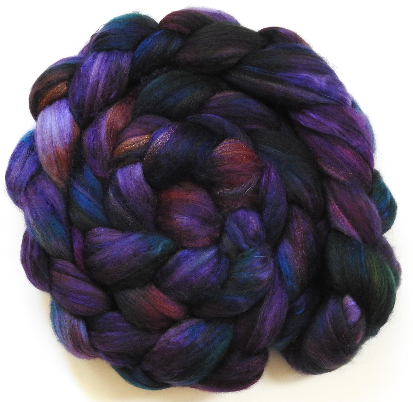 Sherlock (5.6 oz) - Batt in a Braid #5 - Merino/ Camel/ silk/ faux cashmere/ firestar (25/25/25/12/12)