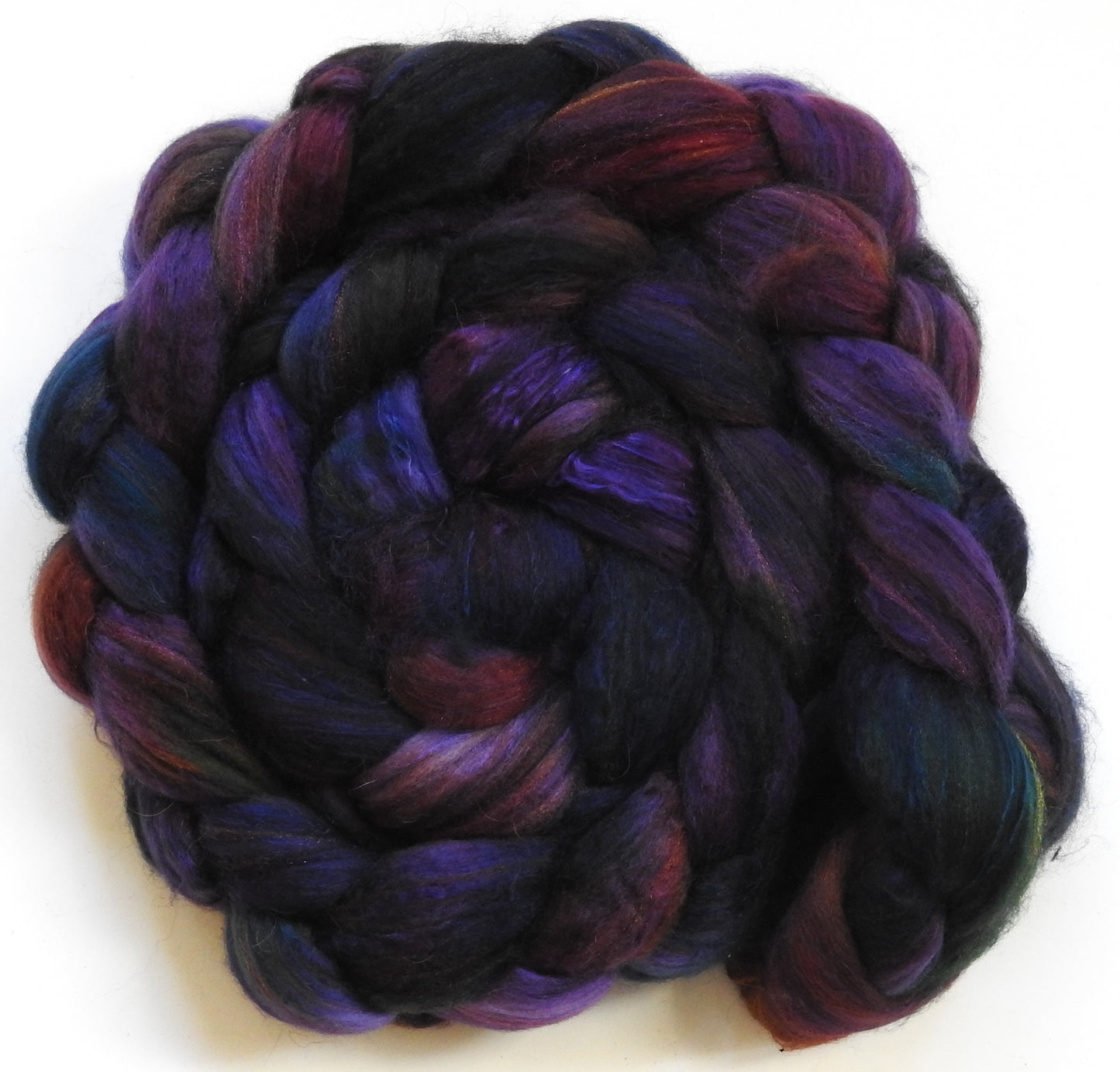 Sherlock (5.6 oz) - Batt in a Braid #5 - Merino/ Camel/ silk/ faux cashmere/ firestar (25/25/25/12/12)
