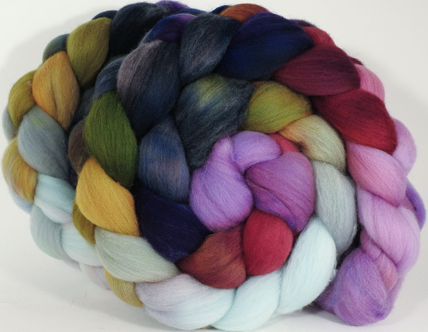 Hand dyed top for spinning - Cabbages & Kings - (5.2 oz.) Organic Polwarth - Inglenook Fibers