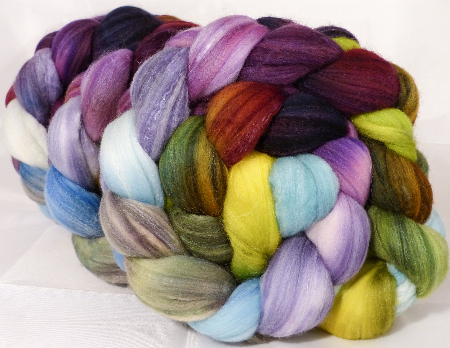 Batt in a Braid #35 -Milkweed- (5 oz.)Sw Merino (18.5 mic) /Merino (18.5 mic) /tussah Silk ( 40/40/20 ) - Inglenook Fibers