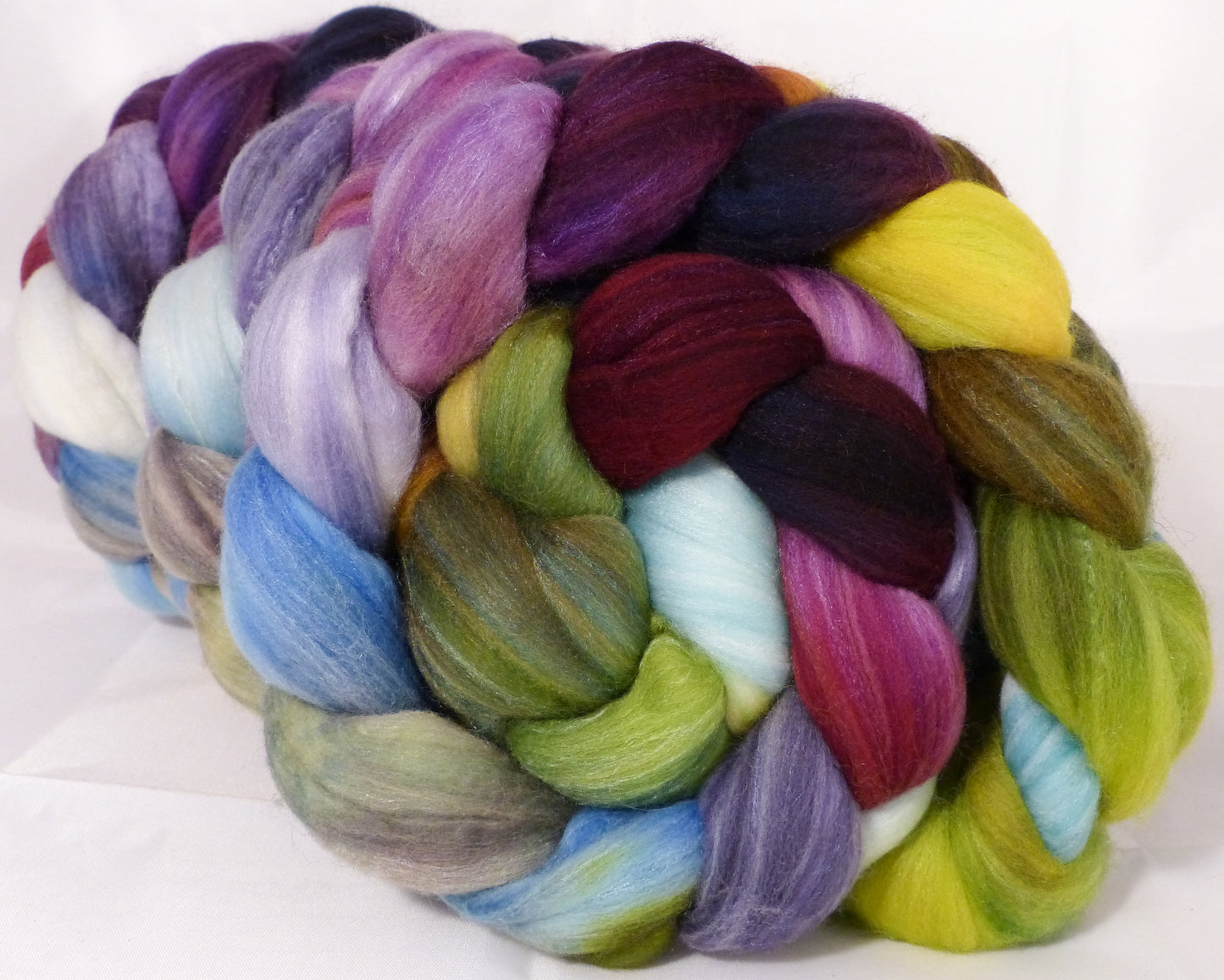 Batt in a Braid #35 -Milkweed- (5 oz.)Sw Merino (18.5 mic) /Merino (18.5 mic) /tussah Silk ( 40/40/20 ) - Inglenook Fibers