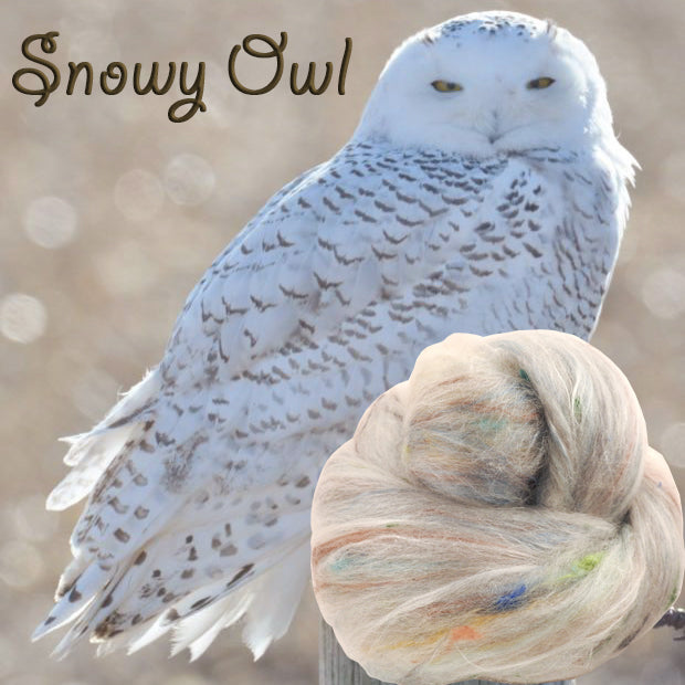 Non-sparkle Sticklebatts - Owlery (4.9 oz) - 35% CVM/Rambo/Cotswold/Finn X and Corriedale Fleeces; merino, corriedale top, silk, bamboo, silk noil
