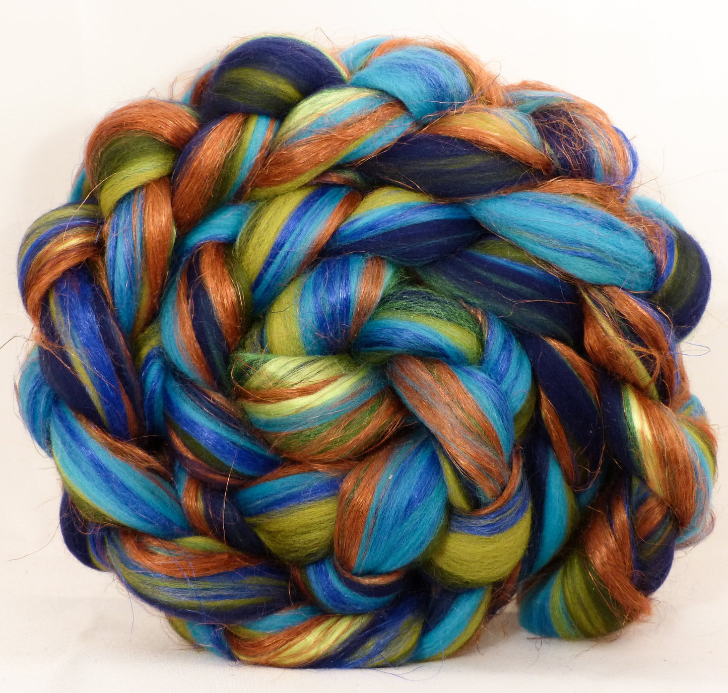 Kelp Forest- Custom Blended Top- Merino/ Silk / FLAX (50/25/25 ) - Inglenook Fibers