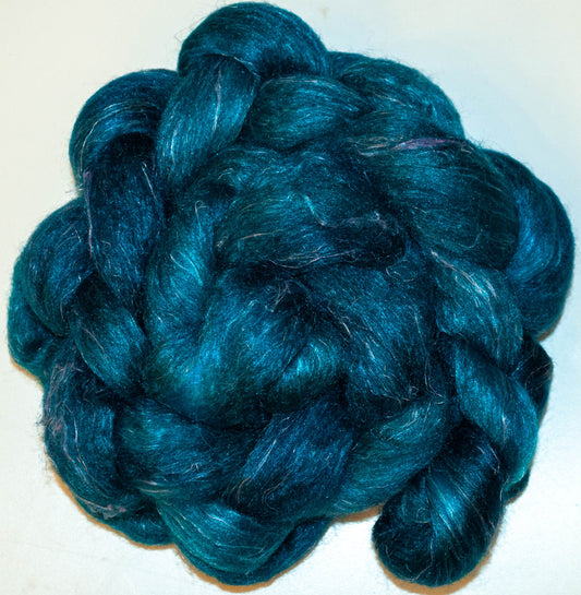 Poseidon (2.3 oz) - Batt in a Braid #29 - Rambouillet / Tussah / Flax (40/40/20)