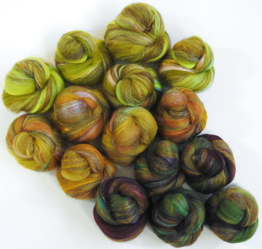 Olive Grove - Sparkle Sticklebatts (4.3 oz) - CVM/Rambo Fleece, Merino, Alpaca, silk, sari silk, firestar